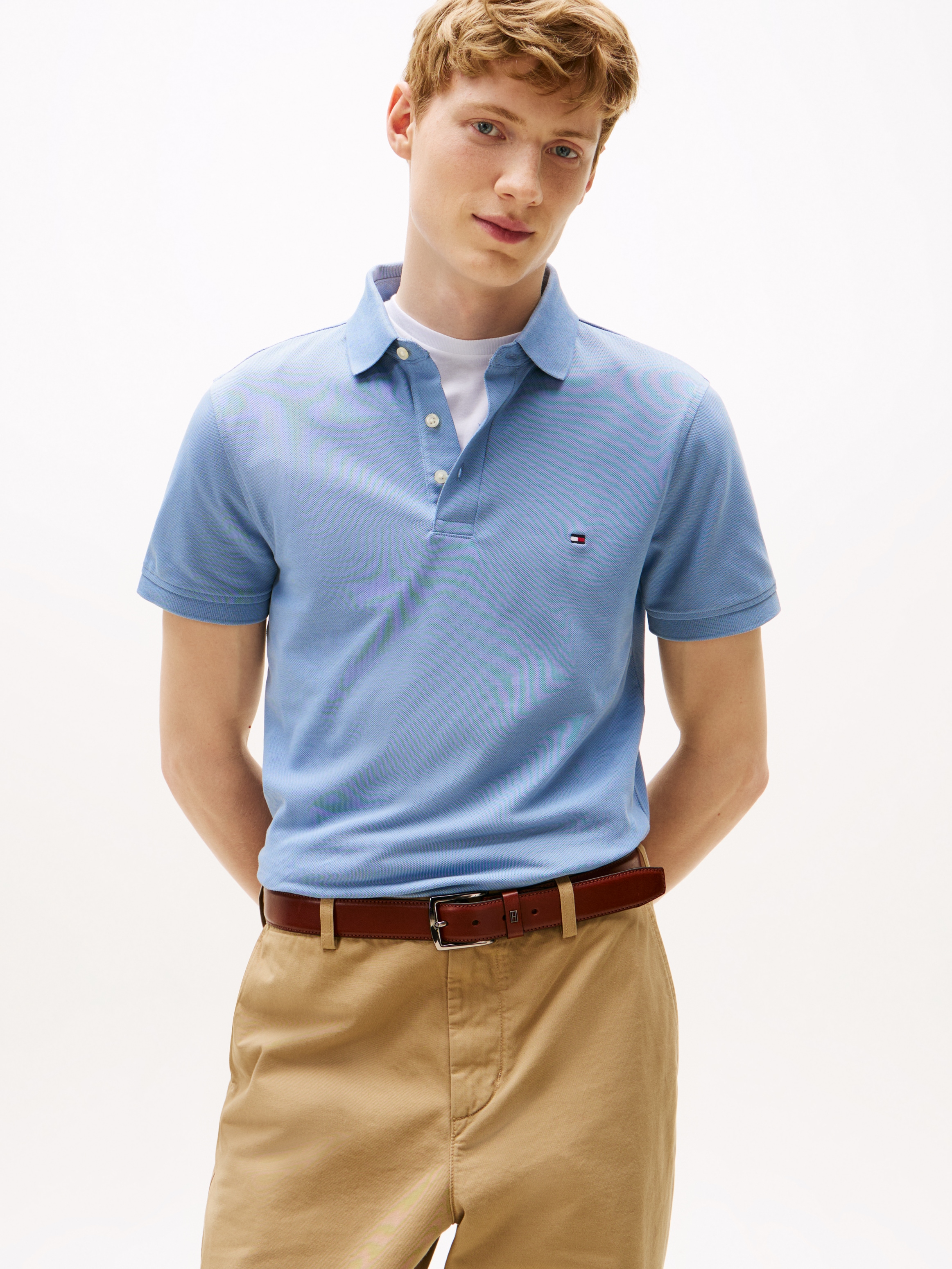 Tommy Hilfiger Poloshirt "1985 SLIM POLO", Markenstickerei, aus Baumwoll-Pi günstig online kaufen
