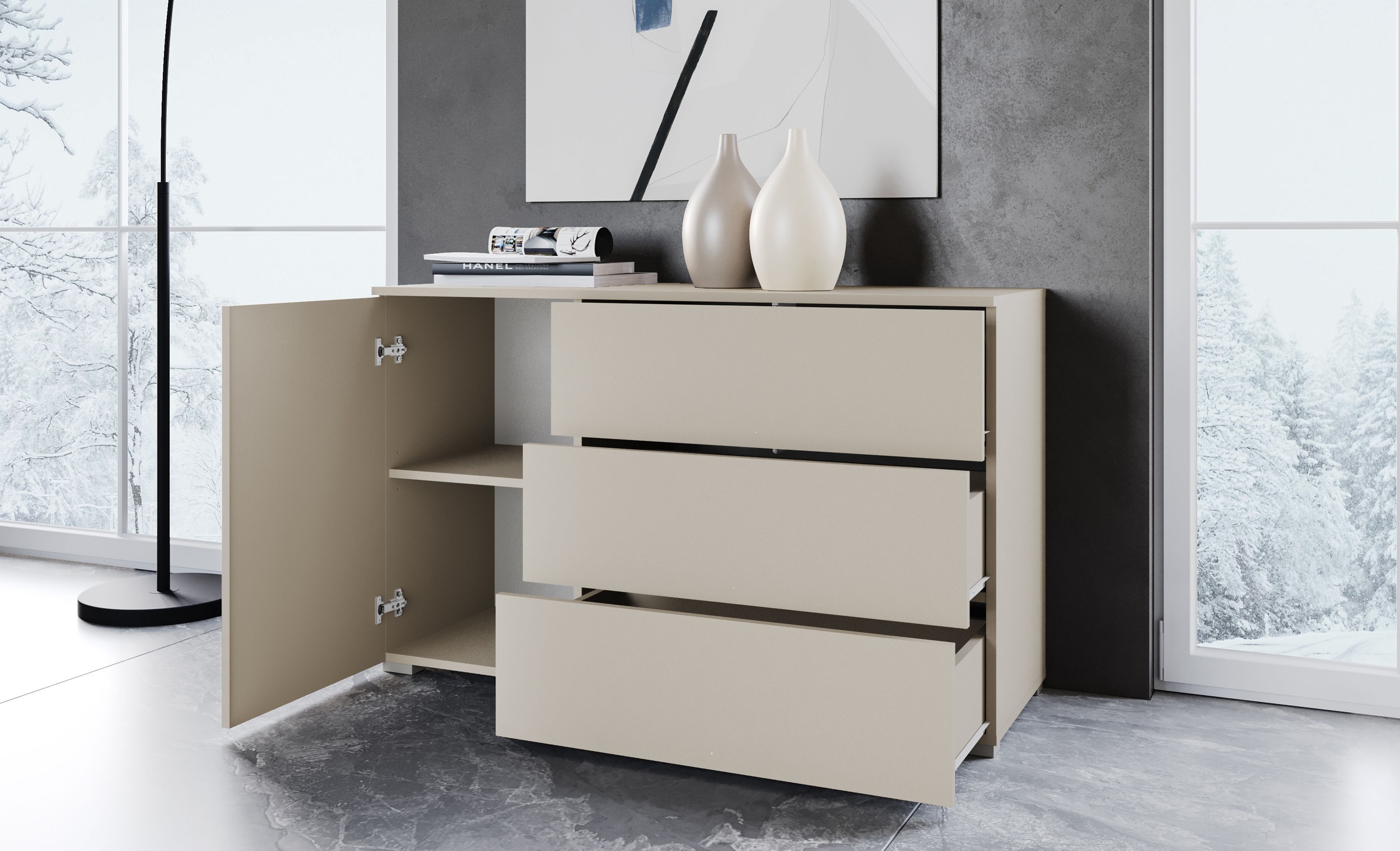 INOSIGN Sideboard "PARIS" 1 Stk. tlg. Moderne 110cm breite grifflose Kommod günstig online kaufen