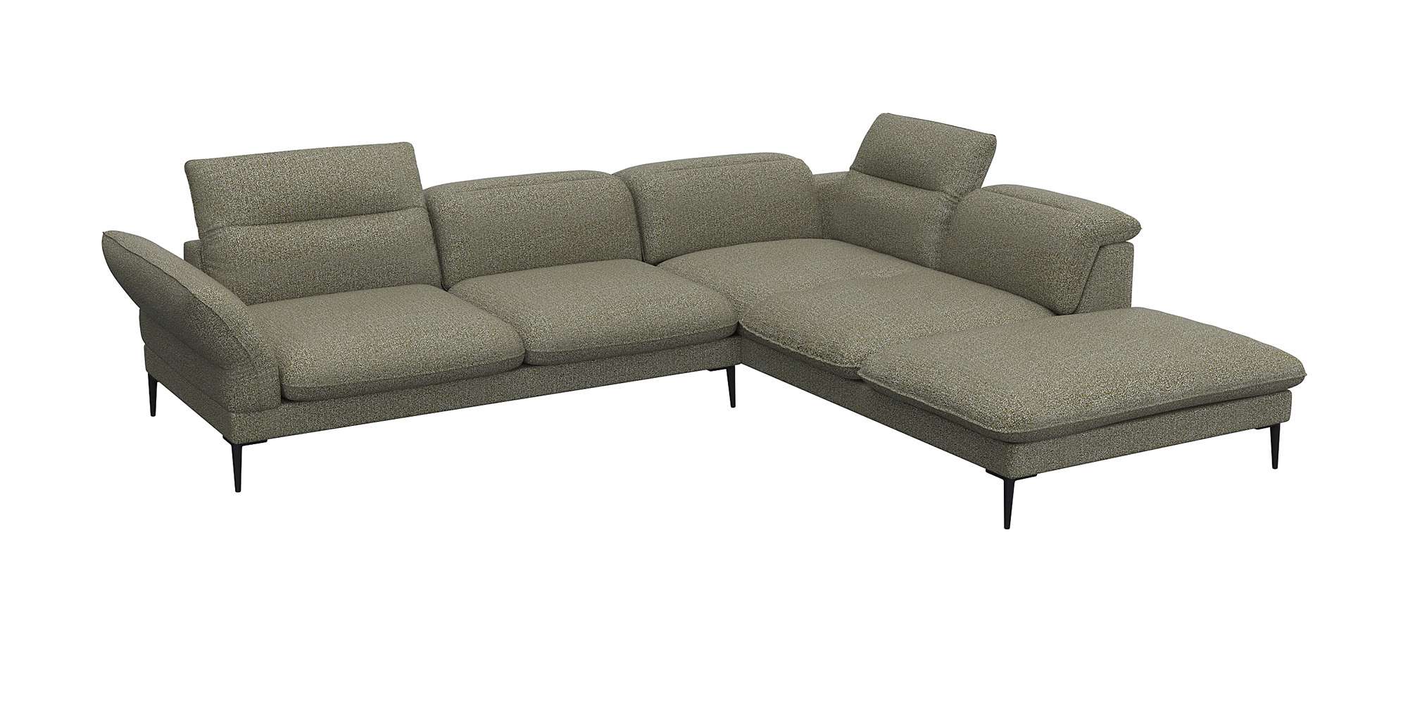 Thumbnail - FLEXLUX Ecksofa "Salino, Funktionssofa mit Ottomane, Relaxsofa, Ecksofa", Sofa mit Arm- und Kopfteil-Verstellungen, Kalt...