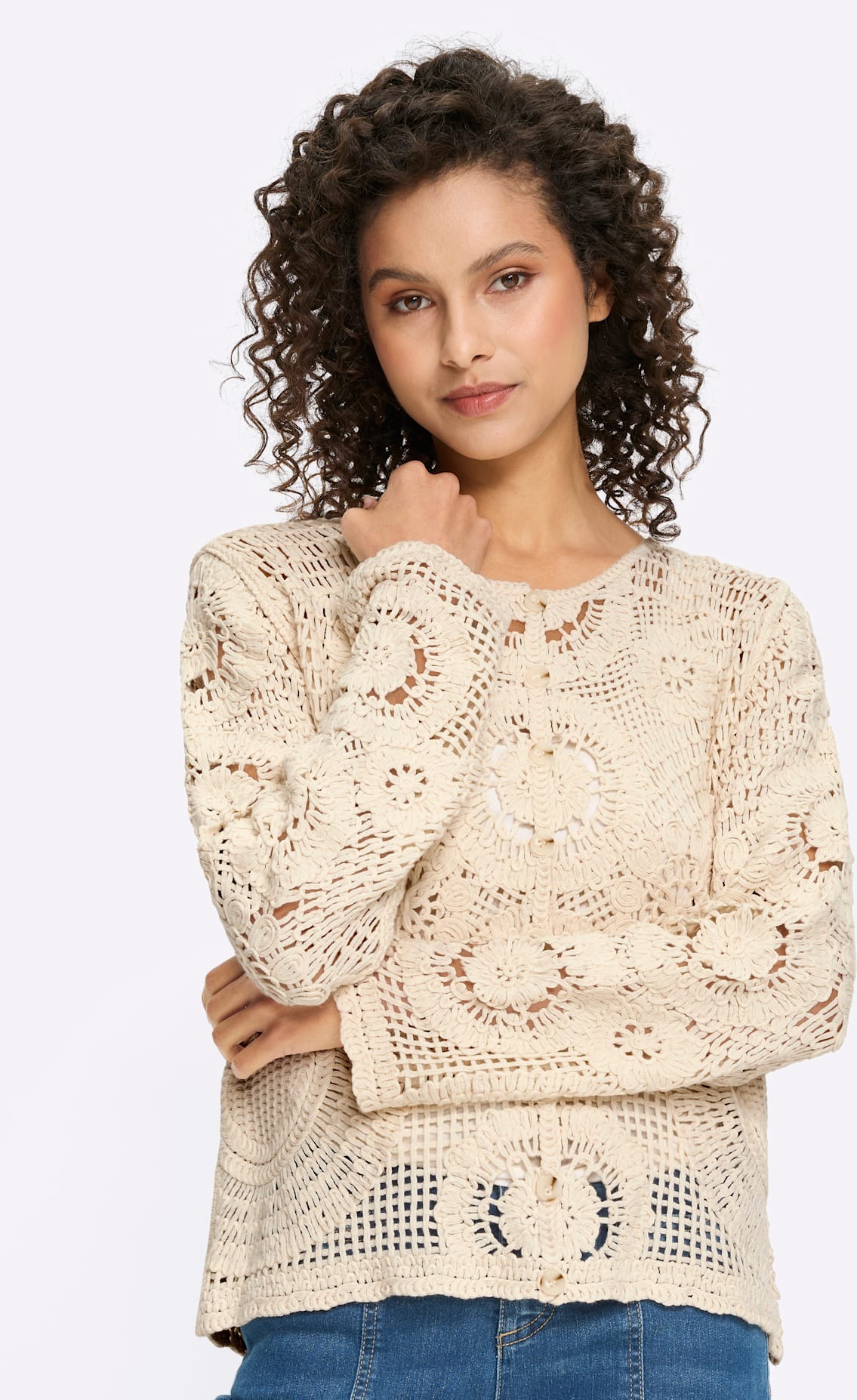 heine Ajourstrickjacke günstig online kaufen