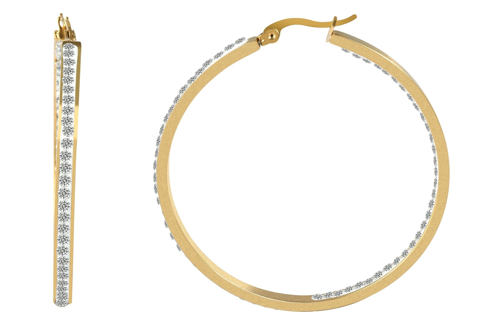 Adelia´s Paar Creolen "Damen Ohrringe – Creole aus Edelstahl mit Strass Ste günstig online kaufen