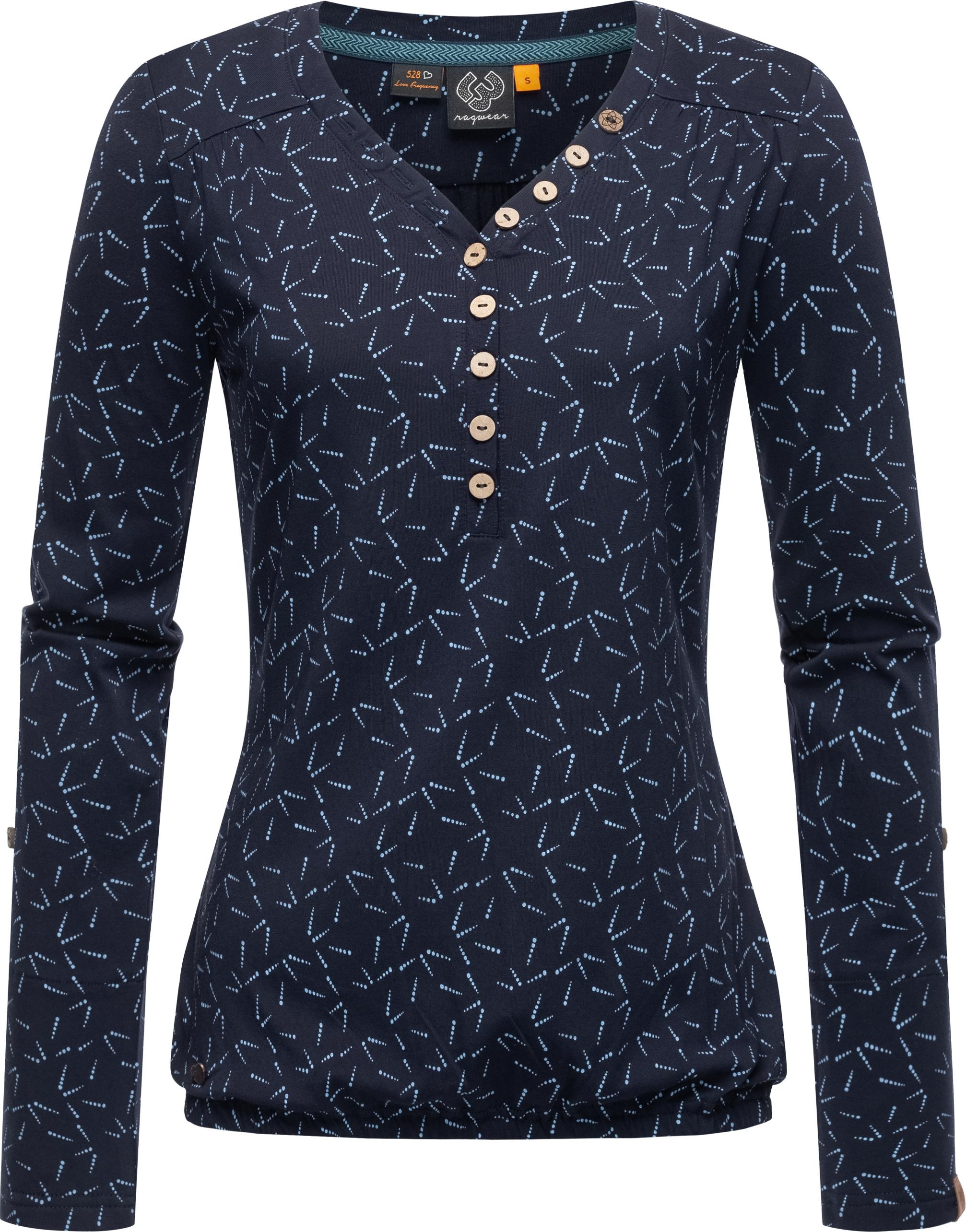 Ragwear Langarmshirt "Pinchi Dots", Stylisches Damen Longsleeve mit Knöpfen günstig online kaufen