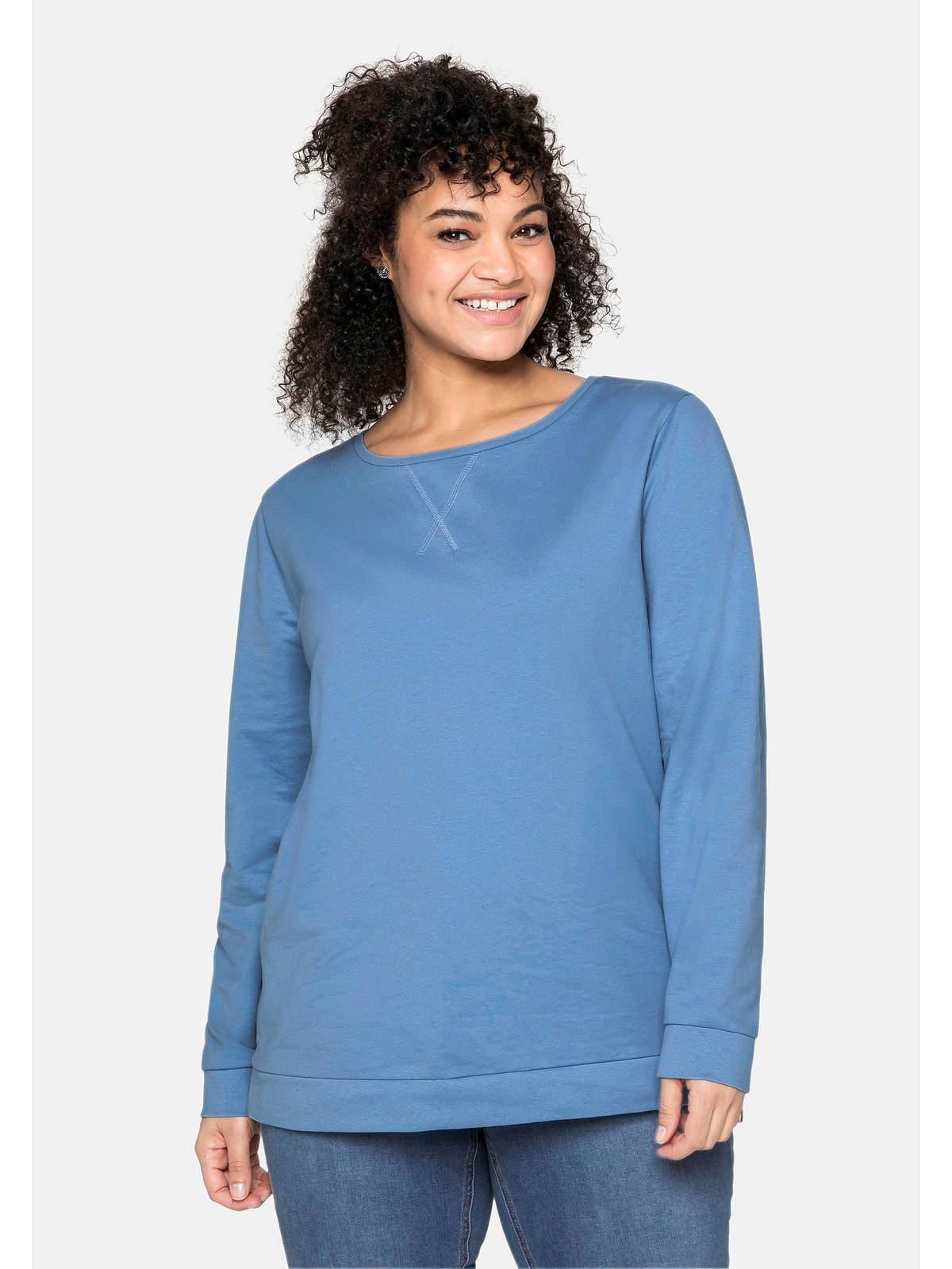 Sheego Sweatshirt »Große Größen«, mit seitlichen Reißverschlüssen bestellen  | BAUR