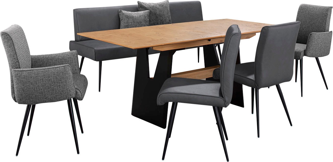 K+W Komfort & Wohnen Essgruppe "Giacomo I" Polsterbank, 2 Stühle und 2 Arml günstig online kaufen