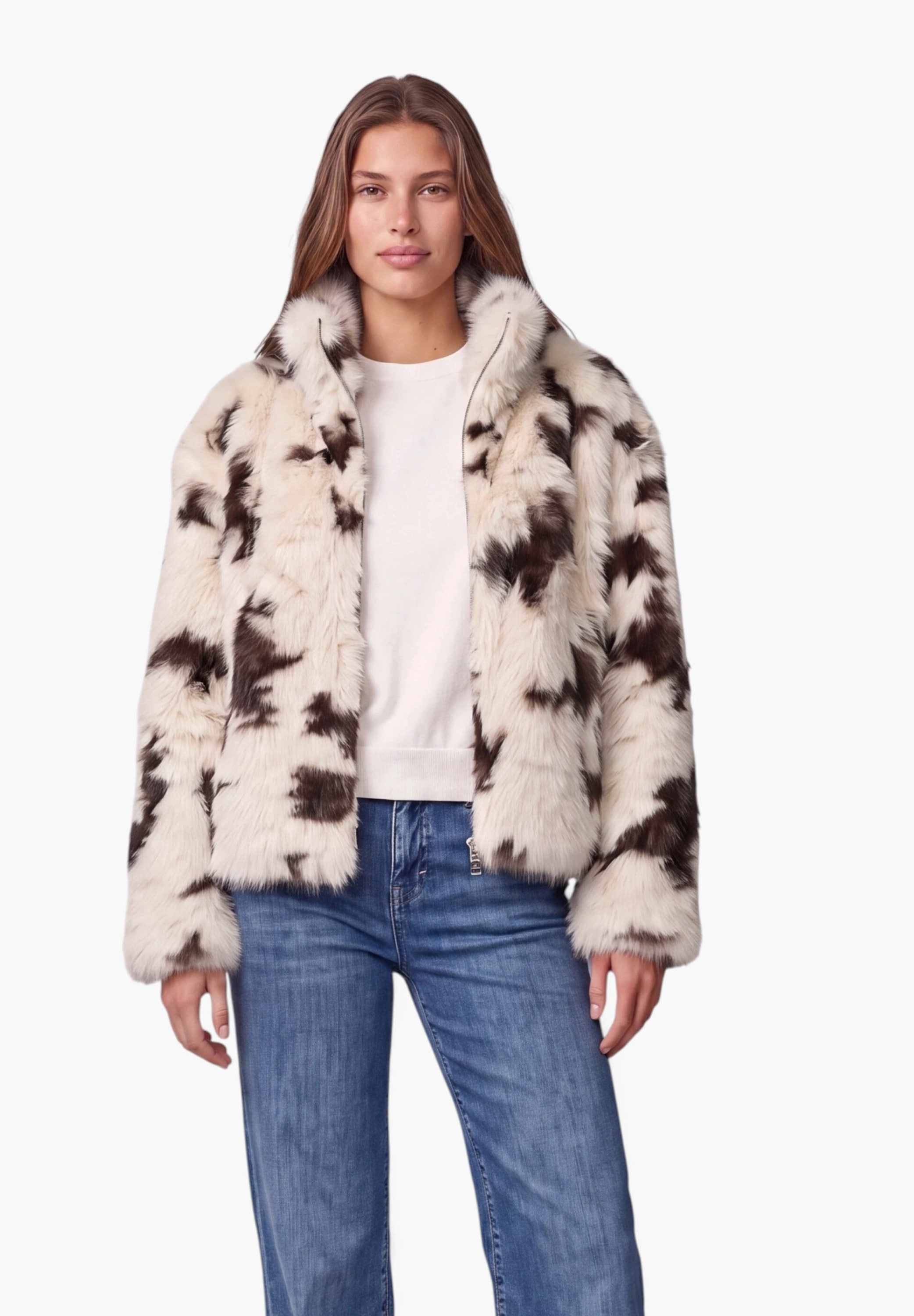 STREET ONE STUDIO Fellimitatjacke ohne Kapuze mit Stehkragen