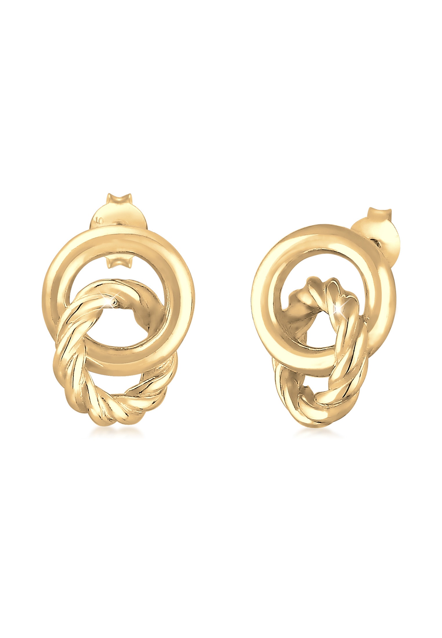 ELLI Circle Knot Stud Earrings Gold