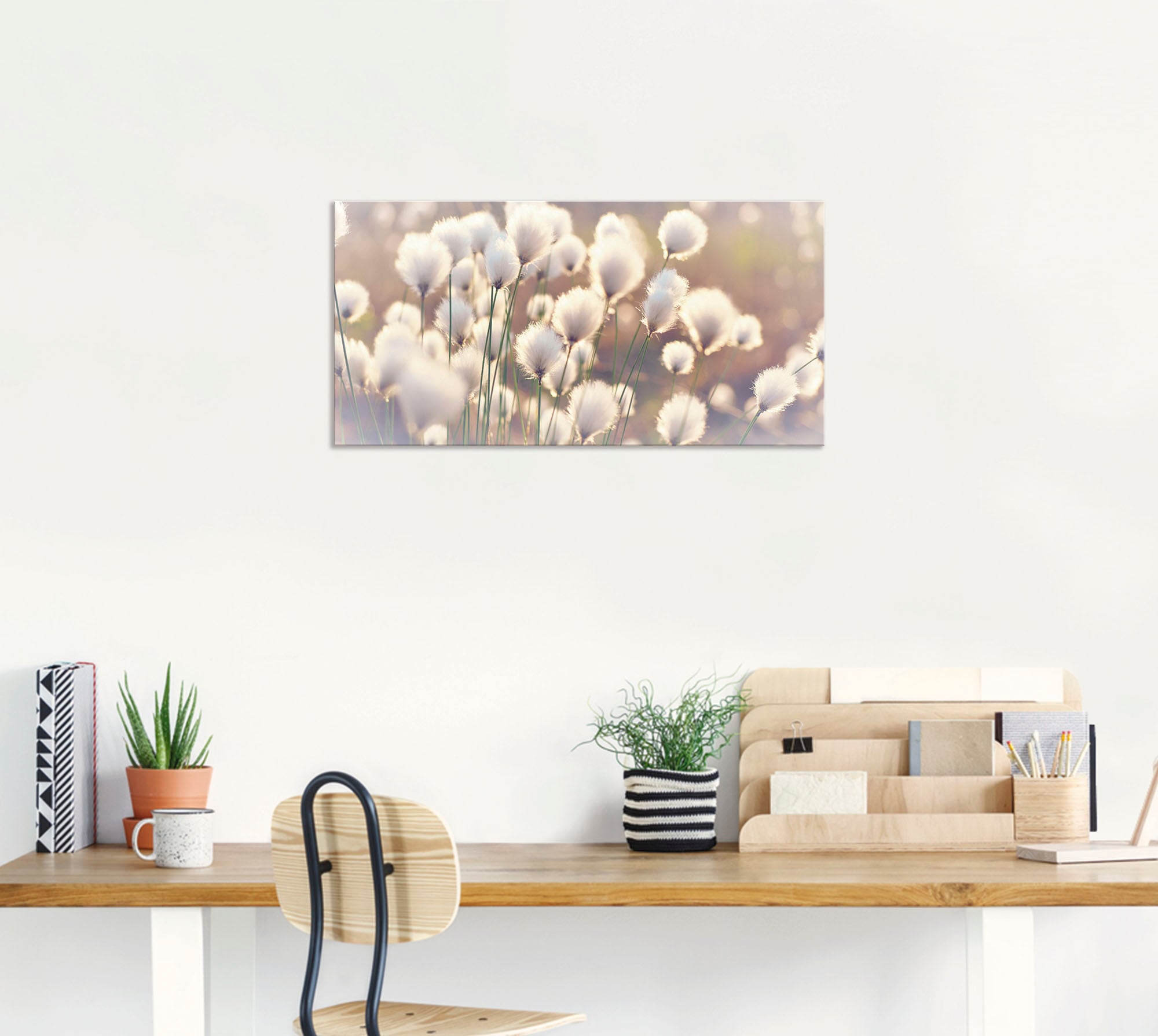 Artland Wandbild »Wollgraszauber im Moor«, Gräser, (1 St.), als Alubild, Outdoorbild, Leinwandbild, Poster, Wandaufkleber