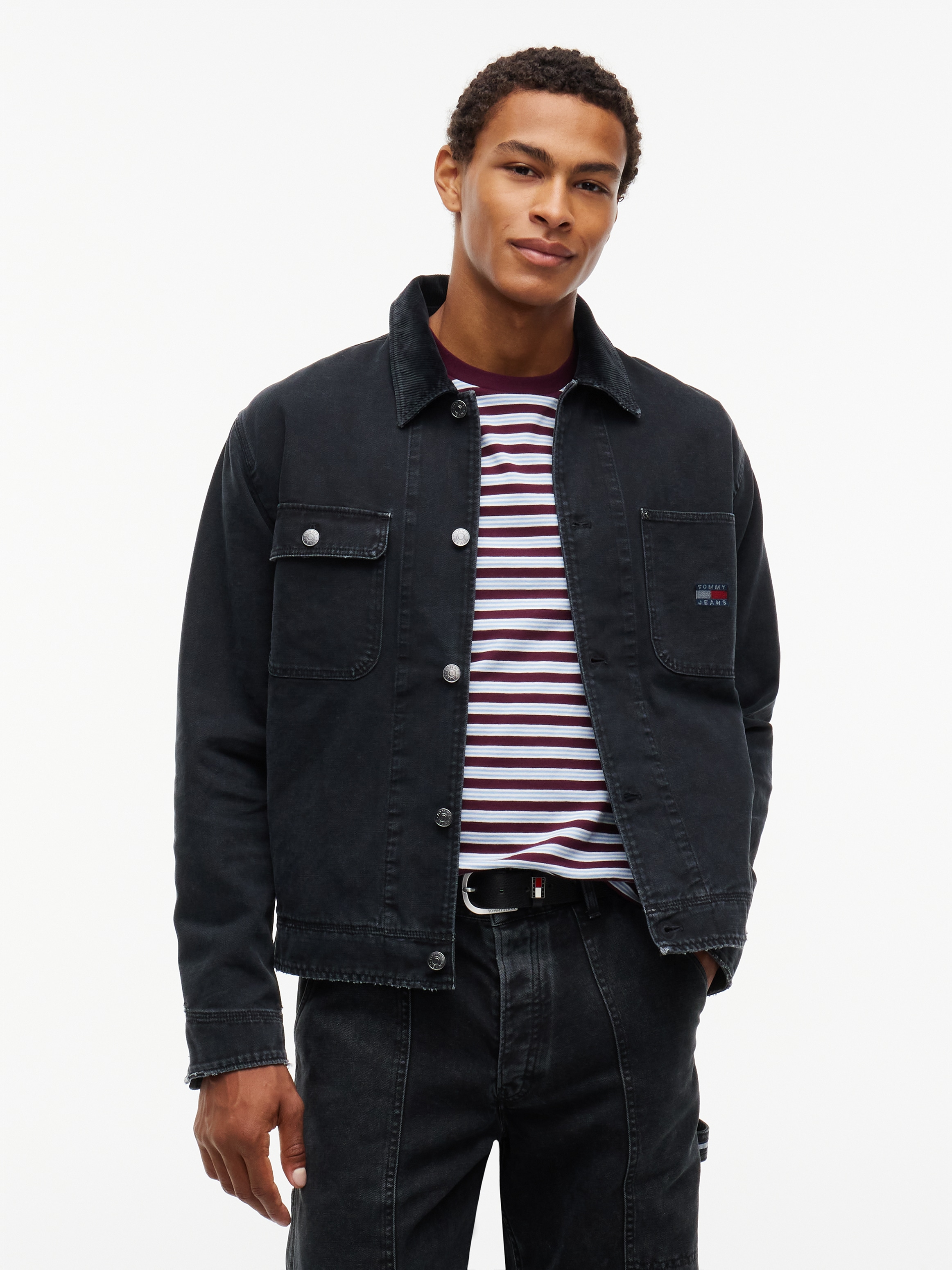 Tommy Jeans Cordjacke "CORD COLLAR CANVAS" ohne Kapuze Regular fit mit Eingrifftaschen