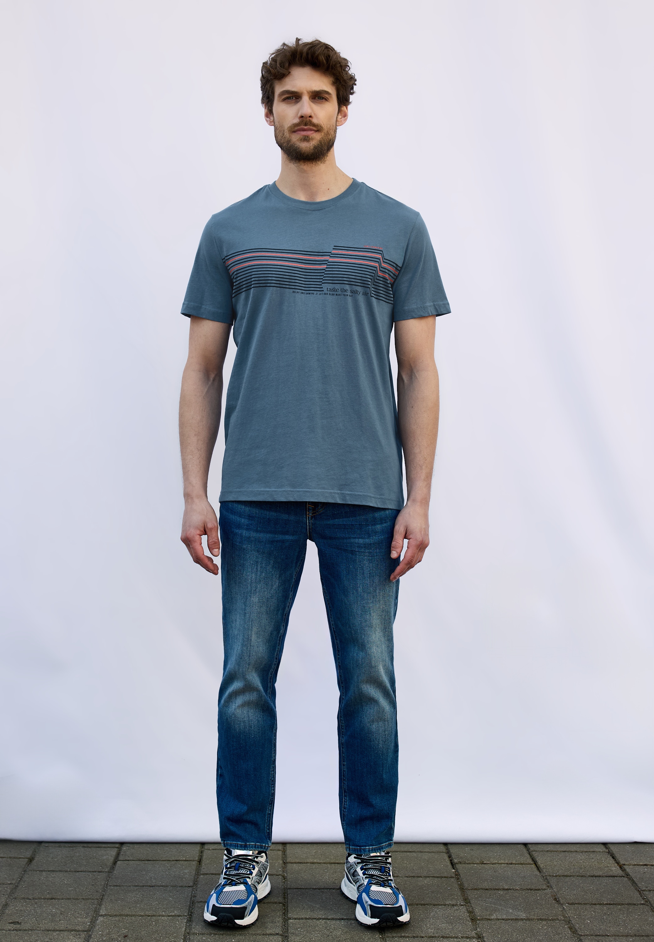 STREET ONE MEN T-Shirt, mit Rundhalsausschnitt