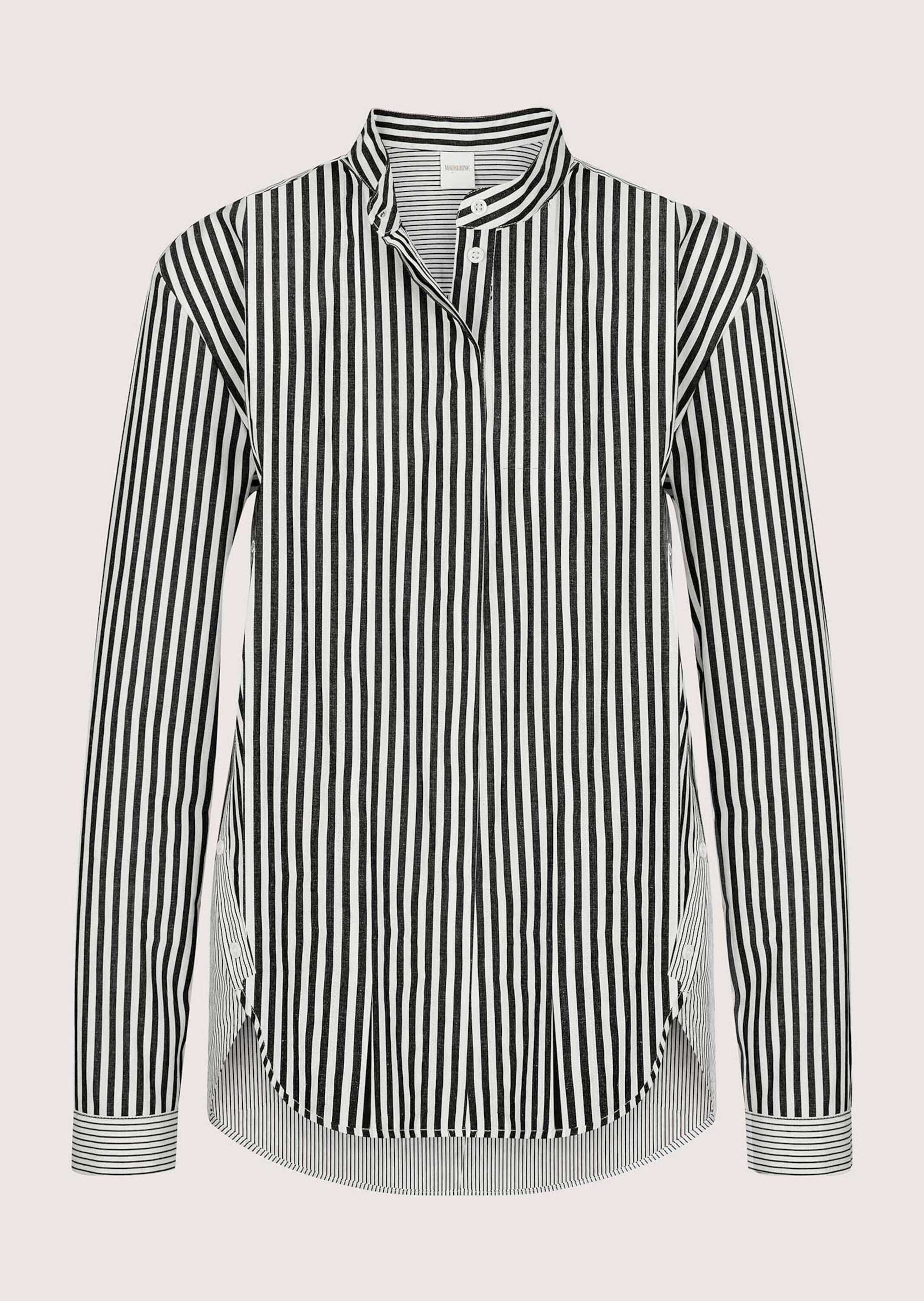 MADELEINE "Streifenbluse Blusenshirt mit Knopfdetails" Bluse mit seitlicher Naht und fake Knöpfen