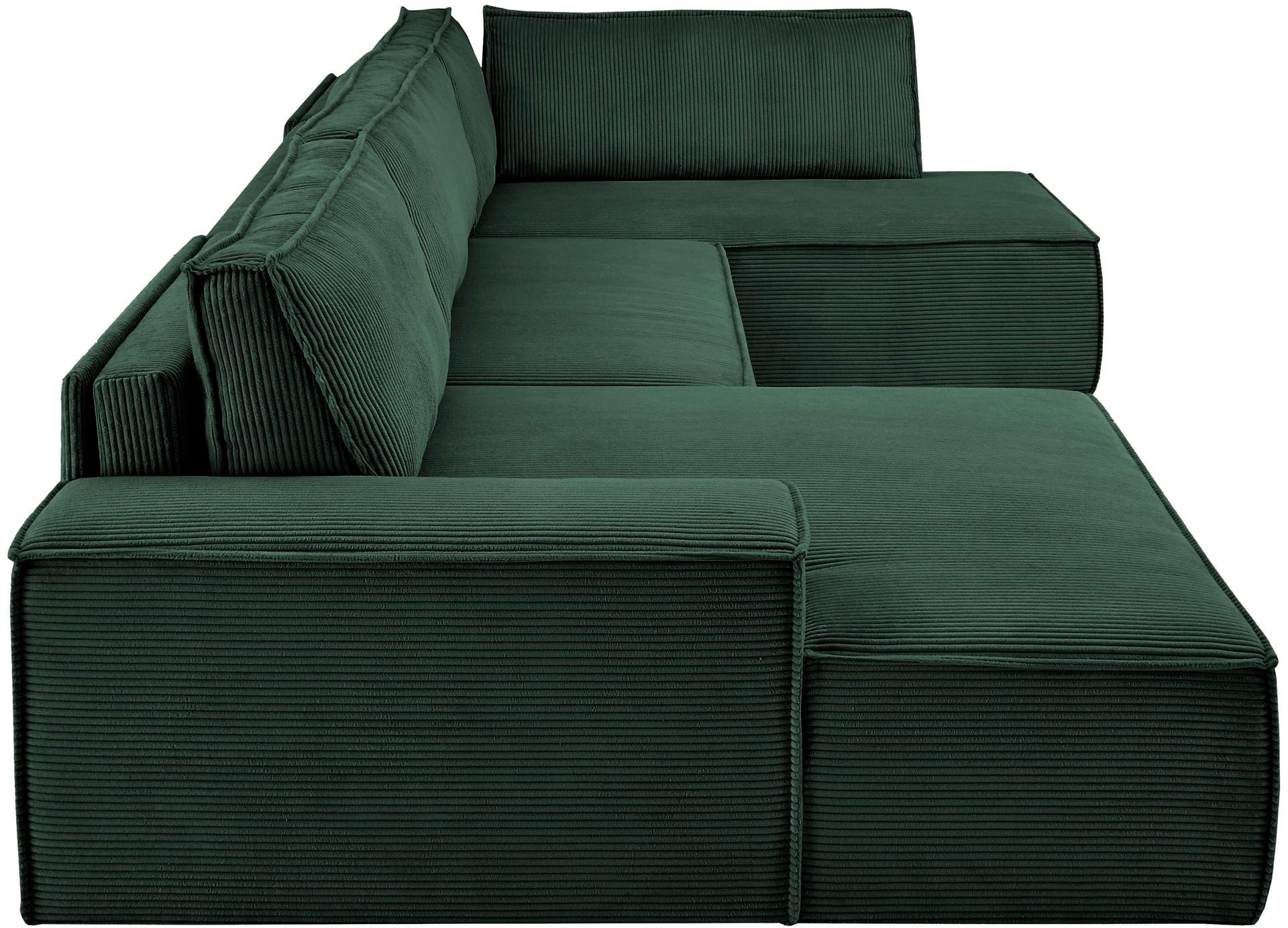 Home affaire Wohnlandschaft »SHERWOOD 329 cm, U-Form, Schlafsofa,«, Schlaffunktion m. Bettkasten (194x139 cm), Cord, Vintage, Samtvelours