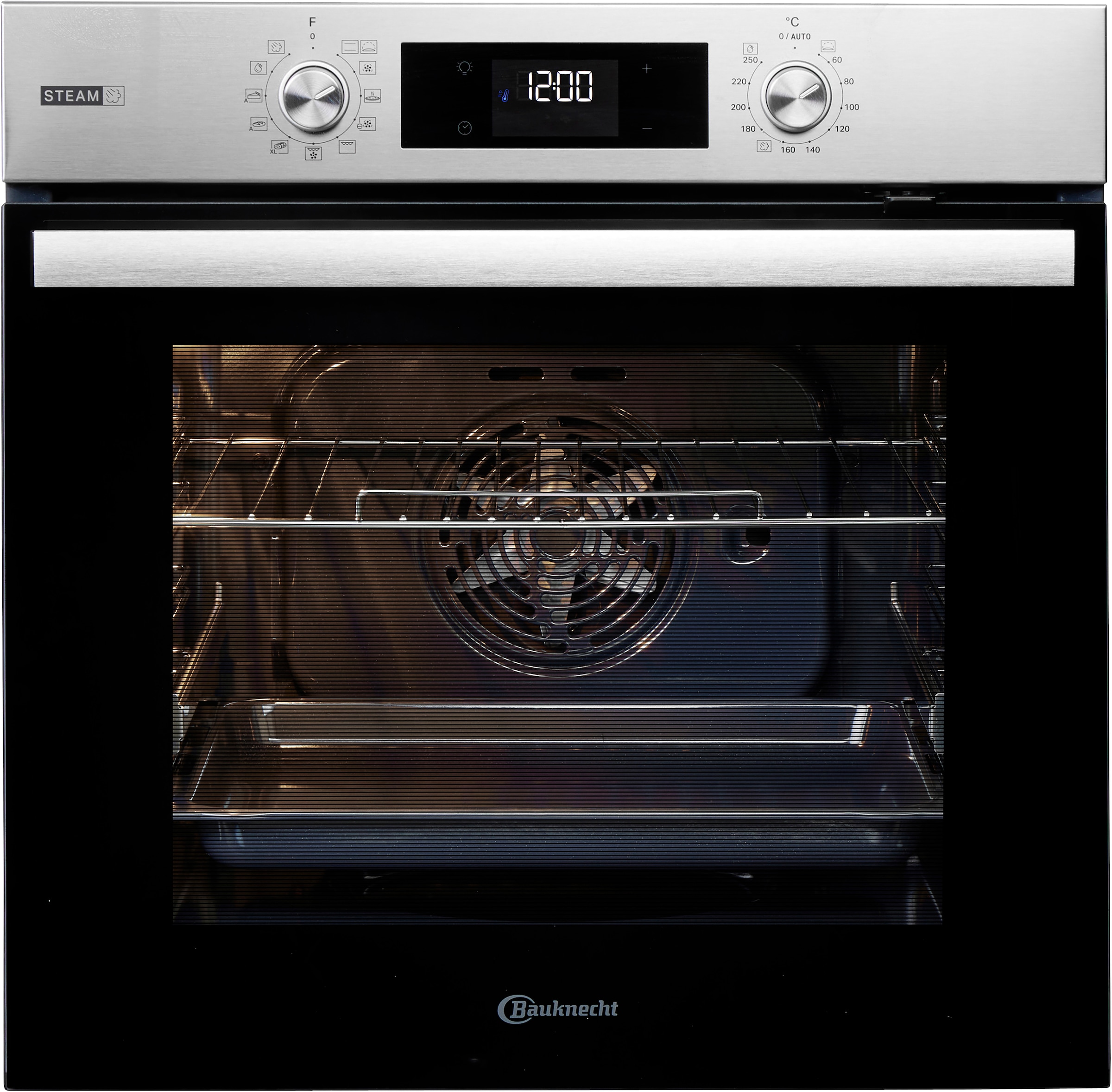 BAUKNECHT Backofen-Set »BAKO 760 Steam IN« mit 1-fach-Teleskopauszug Set, 2 Stk. tlg. GentleSteam - für ein saftiges Inneres und ein knuspriges Äußeres