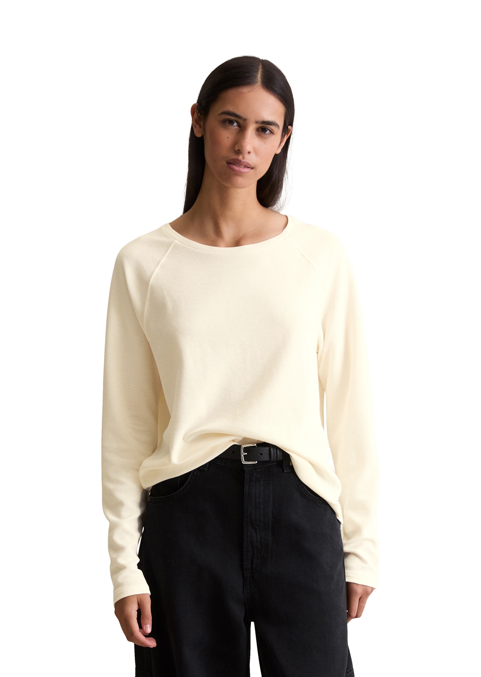 Marc OPolo DENIM Langarmshirt "aus weichem Waffle-Jersey" günstig online kaufen