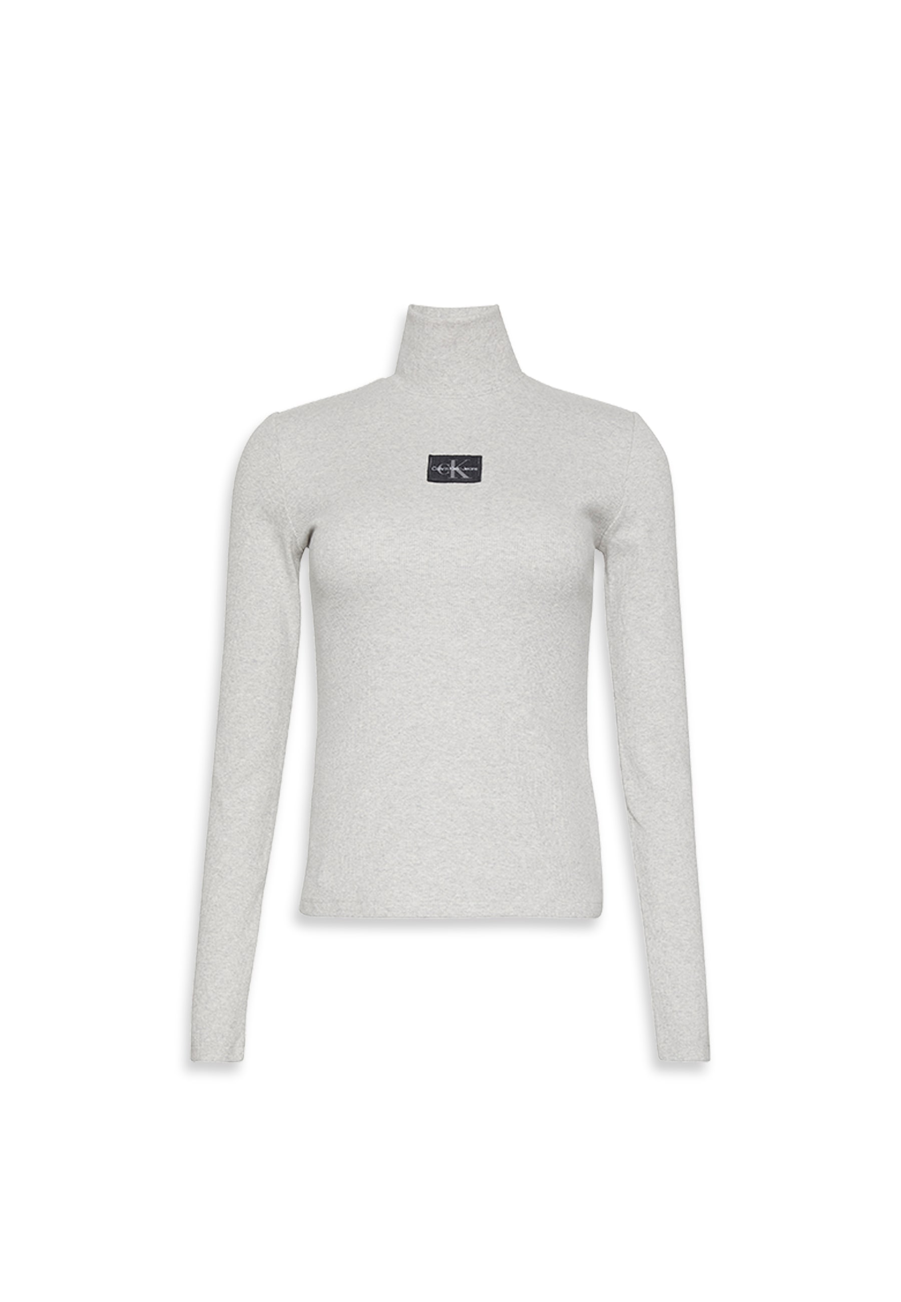 Calvin Klein Jeans Shirttop »LS WOVEN LABEL TURTLENECK«, Mit Rundhalsausschnitt, regular fit