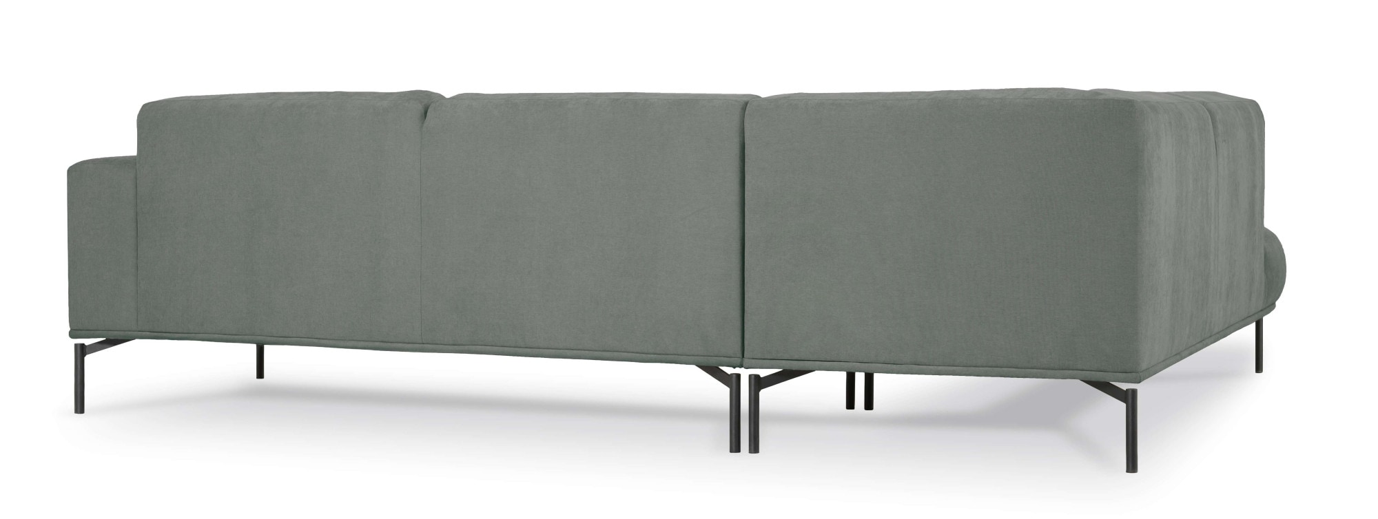 OTTO home Ecksofa »Nennor, weiches Chenille« Breite 278 cm, Wellenunterfederung, schwarze Metallfüße