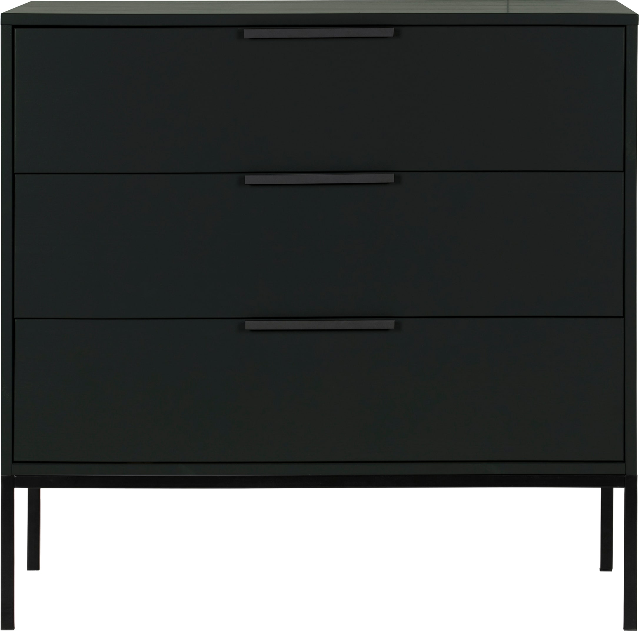 WOOOD Kommode "Adam FSC-Kiefernholz gebürstet mit Metallgriffen, H93 x B94 x T52 cm" Tragkraft 15 kg pro Auszug, Metallgestell, einfach zu montierbar