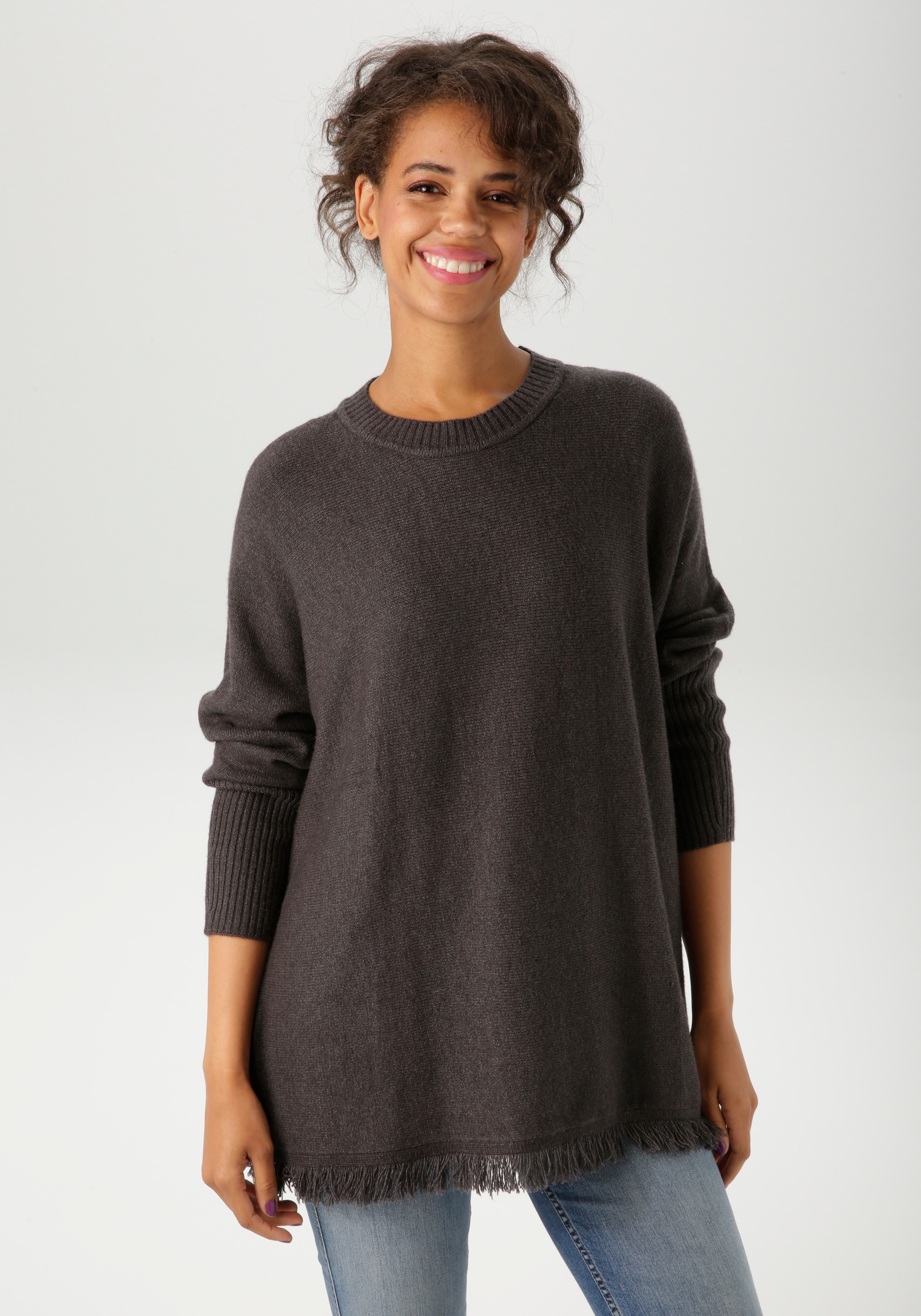 Aniston CASUAL Strickpullover, mit eingestricktem Stern im Rücken - NEUE KO günstig online kaufen