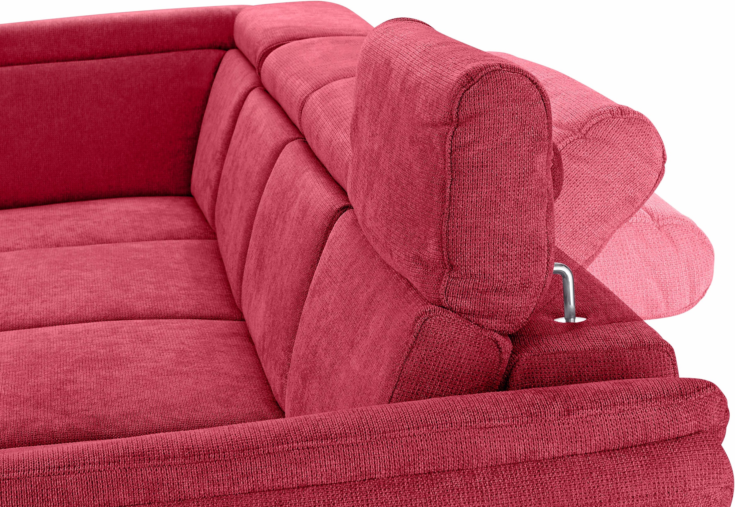 Wohnlandschaft SIT & MORE "Avignon U-Form", rot, B:331cm H:97cm T:228cm, Flachgewebe (90% Polyester, 10% Polyamid);Luxus-Microfaser (100% Polyester);Struktur (100% Polyester), Sofas, Wohnlandschaft, wahlweise mit Bettfunktion und Stauraum, inklusive Kopft 9