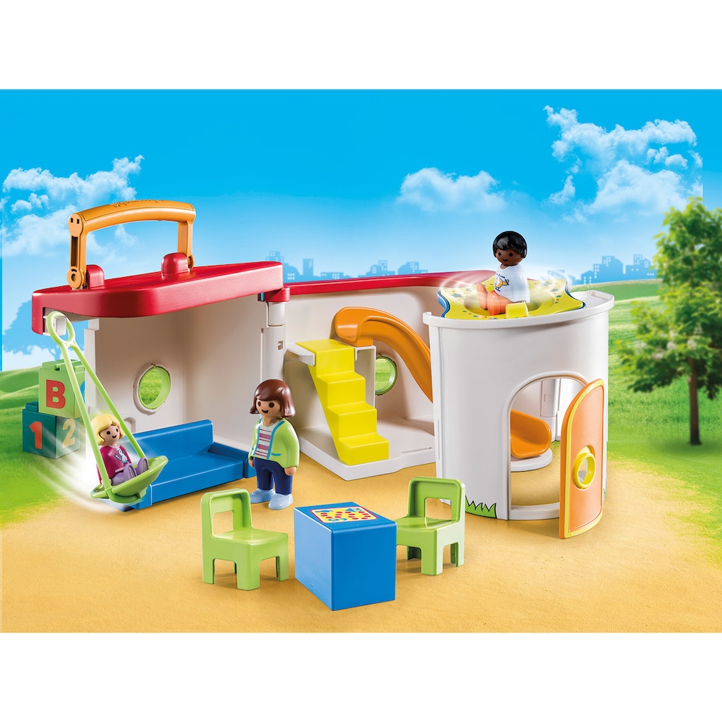 Playmobil® Konstruktions-Spielset »Mein Mitnehm-Kindergarten (70399), Playmobil 1-2-3«, (15 St.)
