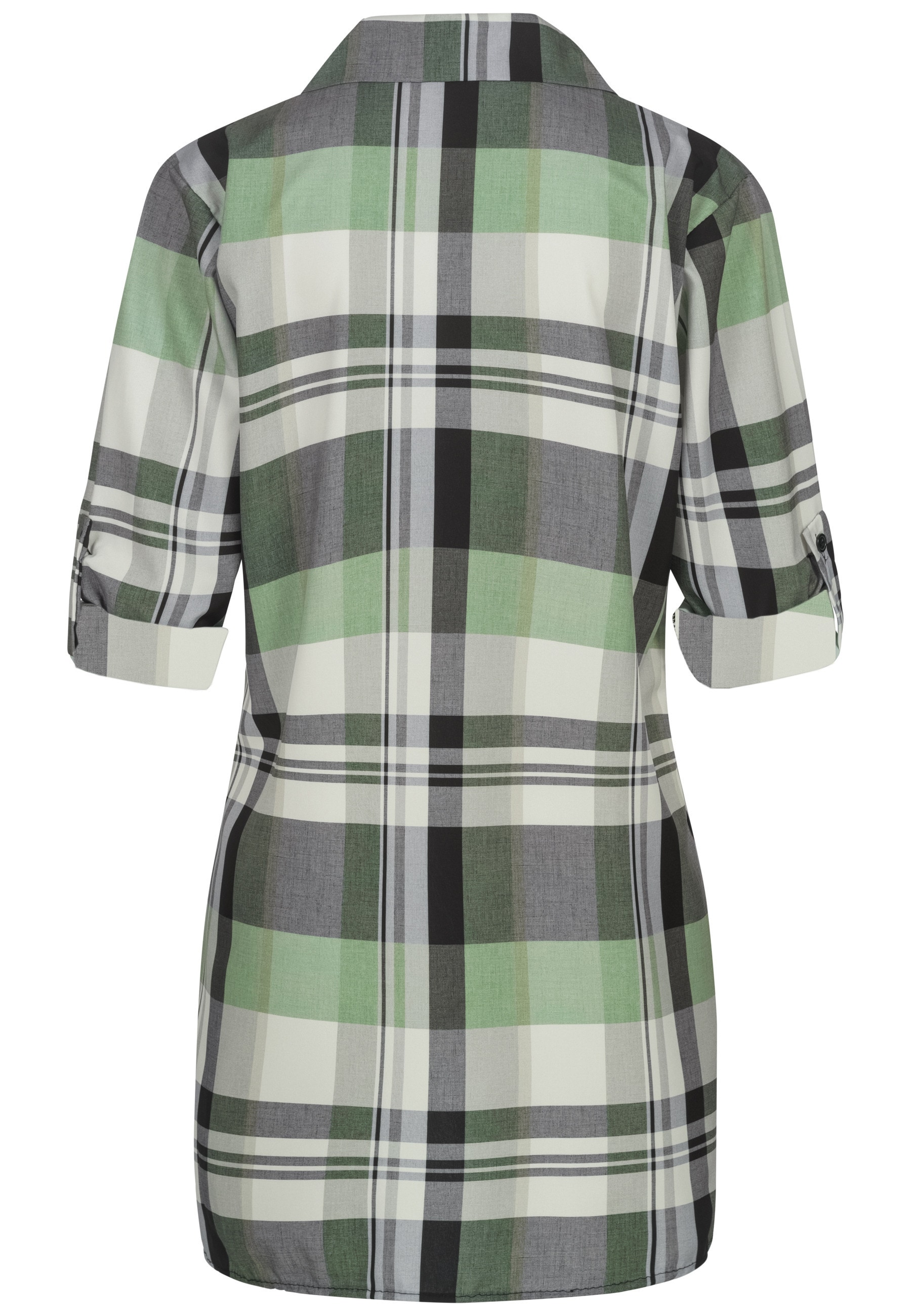 CLOUD 5IVE Klassische Bluse »CLOUD 5IVE Turn Up 3/4 Arm Bluse kariert BIG«