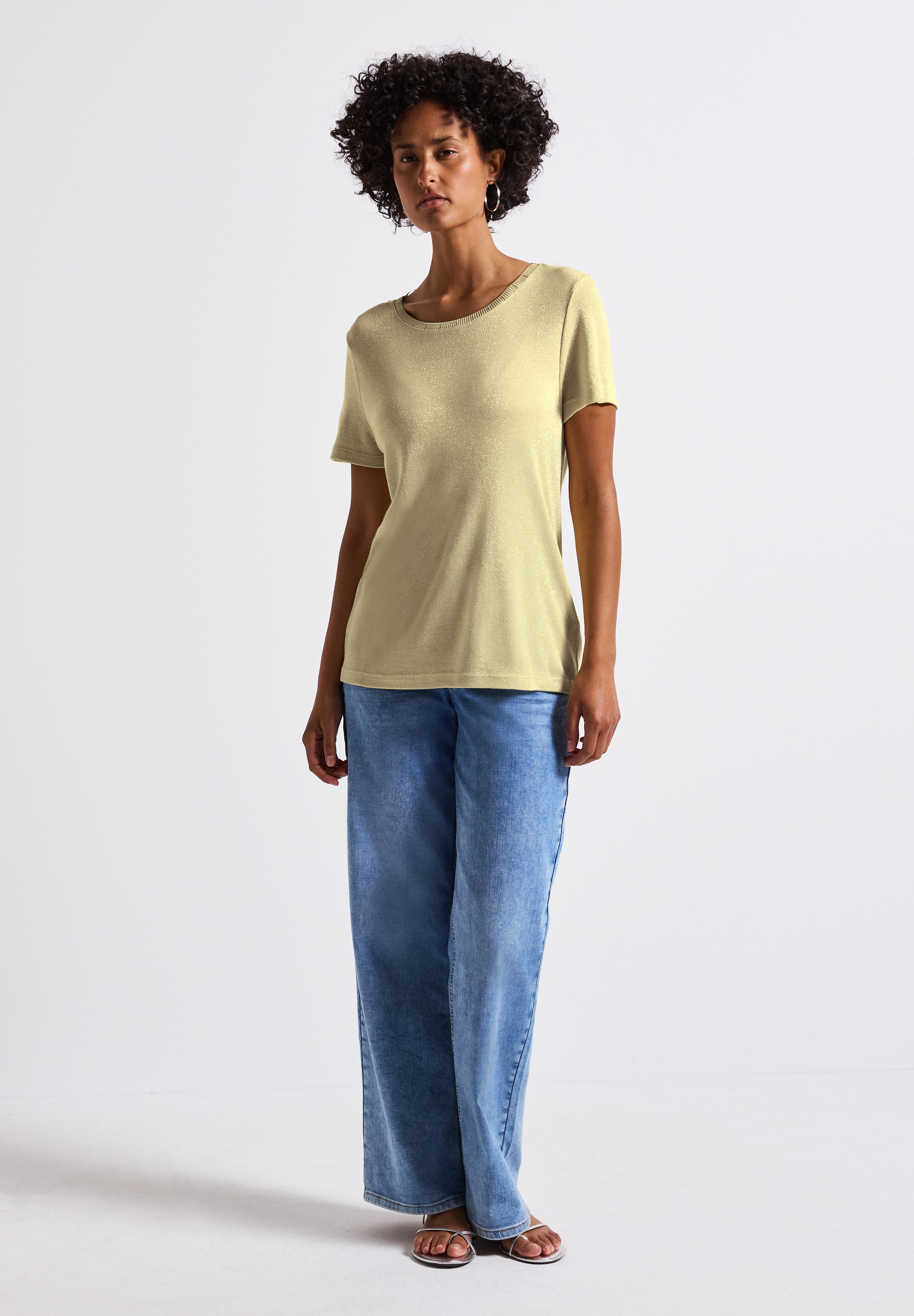 STREET ONE T-Shirt, im Glitzer-Look