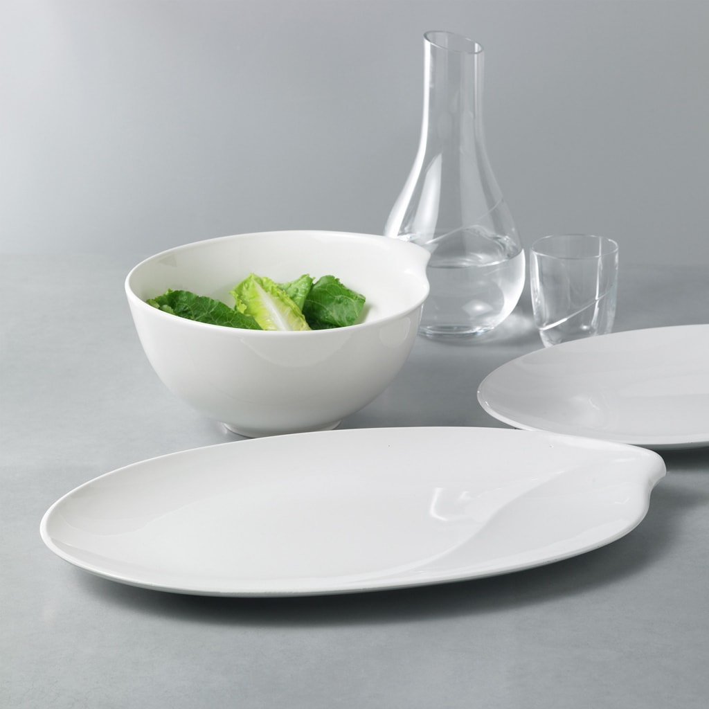 Villeroy & Boch Servierplatte »Platte oval Flow 35 x 24 x 4 cm weiß«