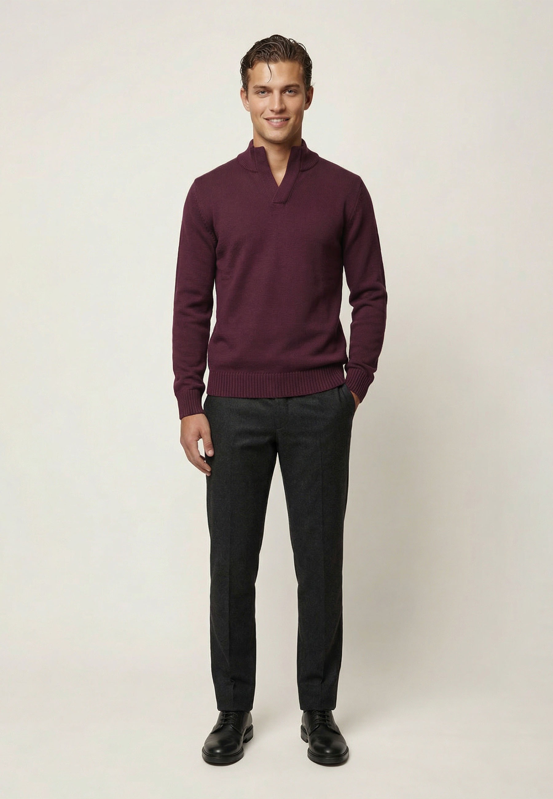 Felix Hardy Mock Neck Sweater Bordeaux XXL 2