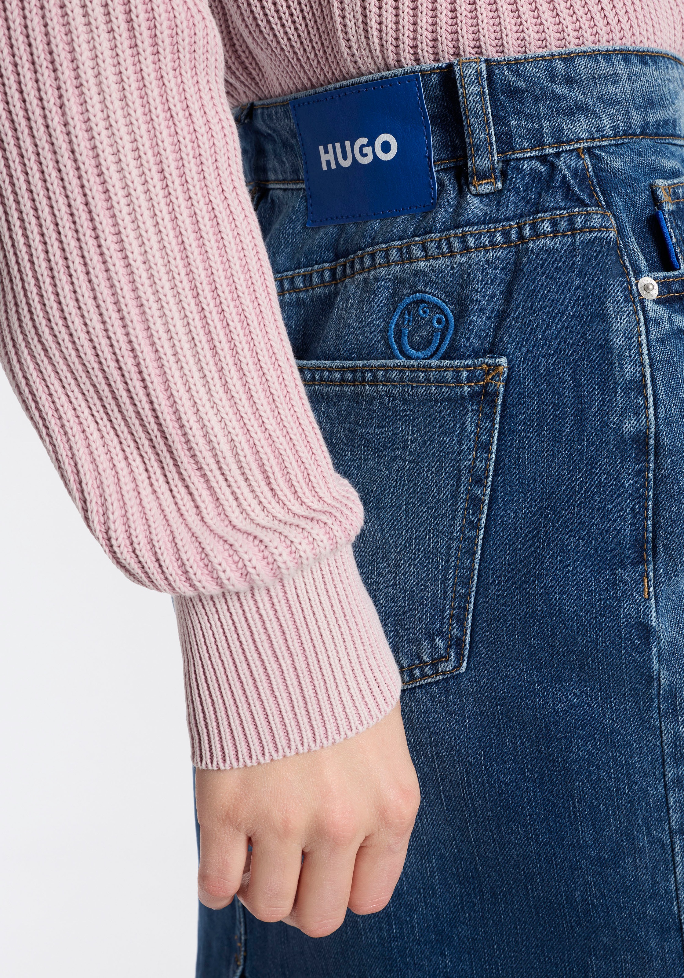 Thumbnail - HUGO Blue Jeansrock "Gadele" Mid Rise, in Midi-Länge