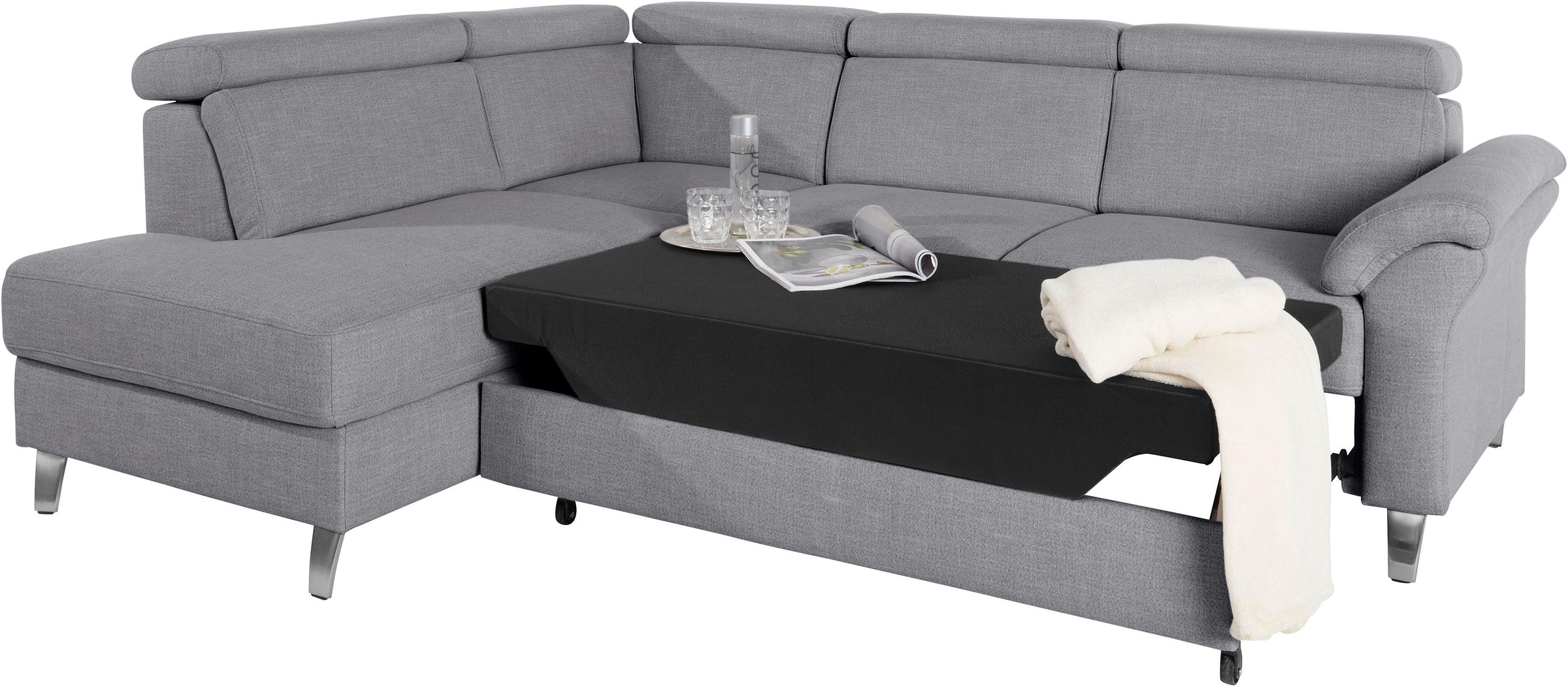 sit&more Ecksofa, inklusive Kopfteilverstellung, wahlweise mit Bettfunktion und Bettkasten