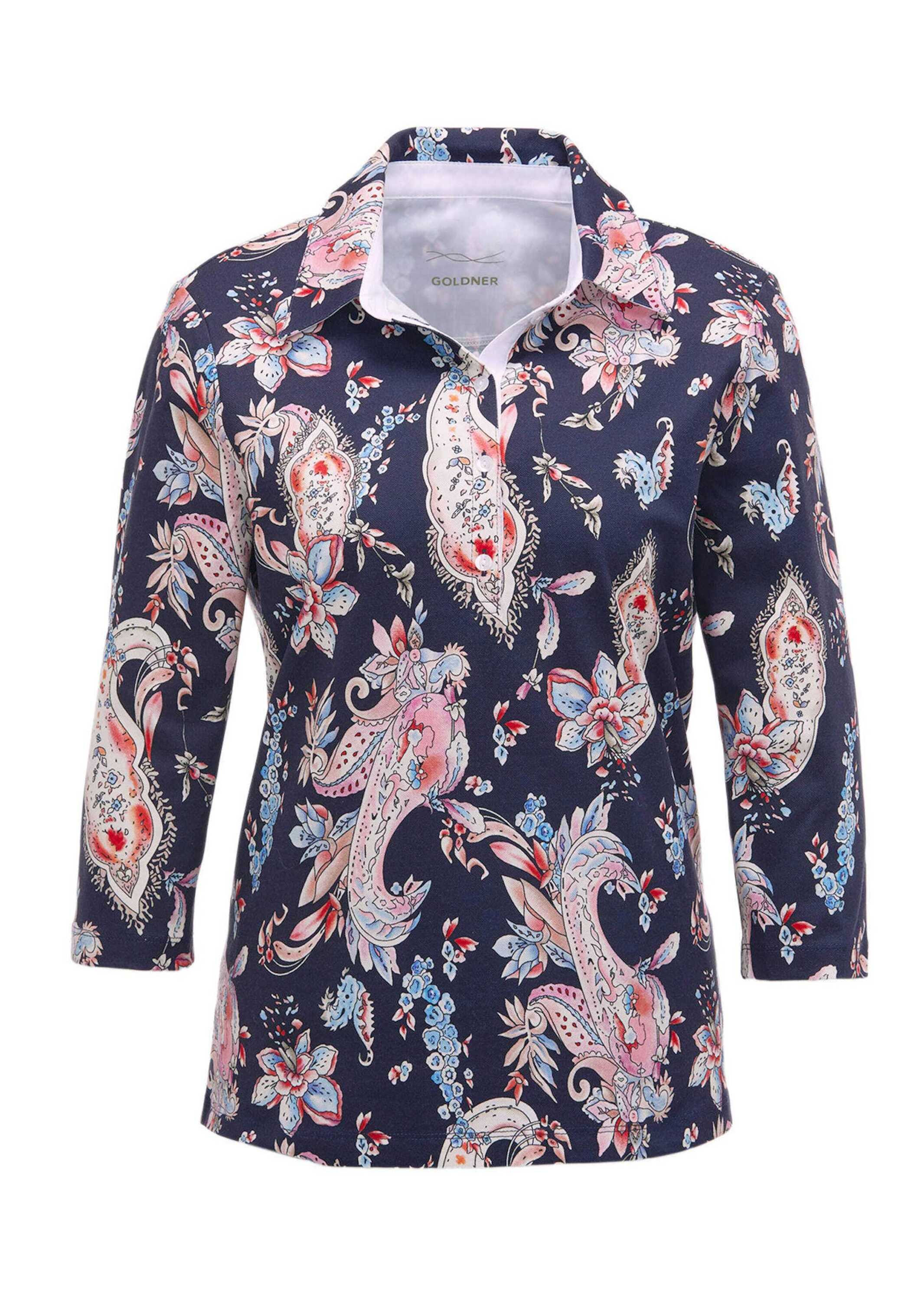 GOLDNER Poloshirt "Printshirt mit Paisley-Muster" Ohne