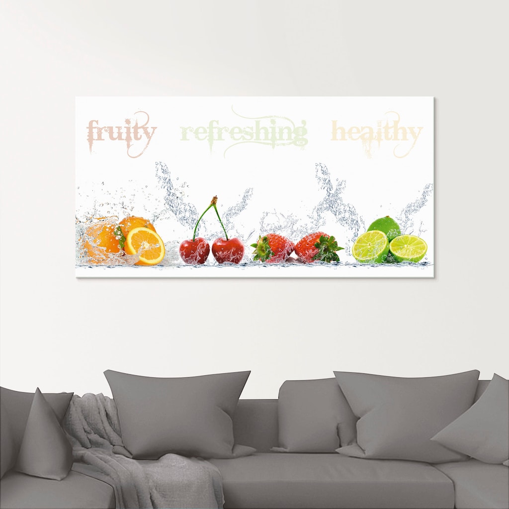 Artland Glasbild »Fruchtig erfrischend gesund Fruchtmix«, Lebensmittel, (1 St.)