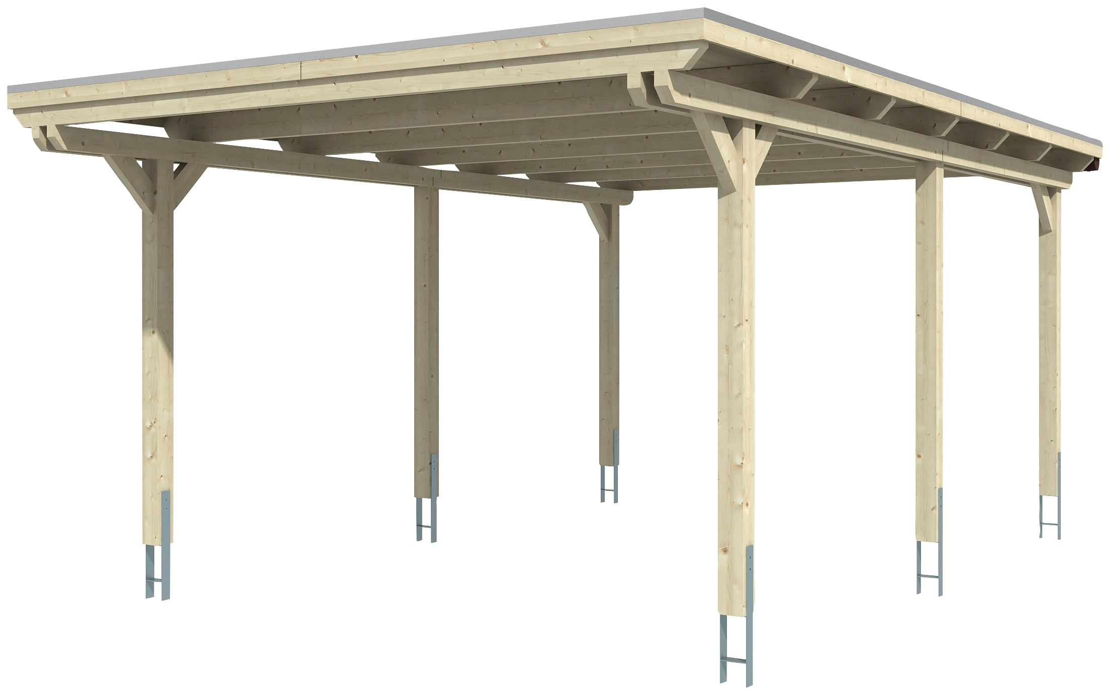 Skanholz Einzelcarport »Emsland«, Leimholz-Nordisches Fichtenholz, 341 cm, braun