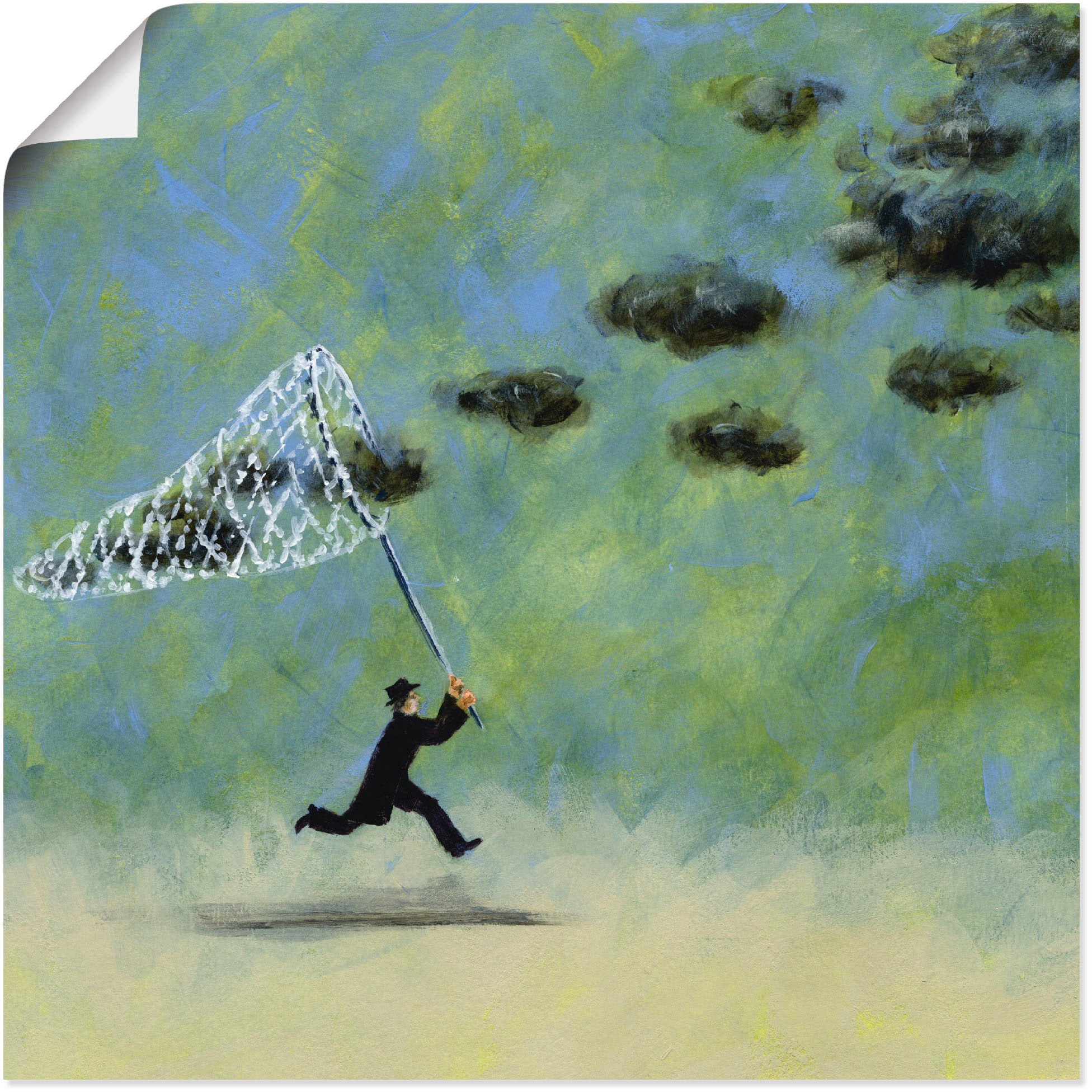 Wandbild ARTLAND "Wolkenfänger", grün (farbe bild(er): grün), B:30cm H:30cm, Bilder, als Leinwandbild, Poster in verschied. Größen