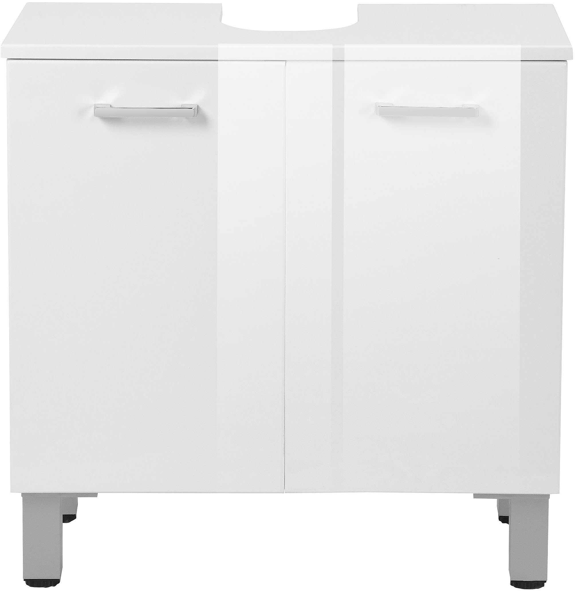 welltime Waschbeckenunterschrank »Florenz,Breite 60cm, 2 Tür, 2 Fächer, mit Siphonausschnitt, MDF-Front«, in verschiedenen Farben erhältlich, Badmöbel, Badschrank, Kommode, Bad