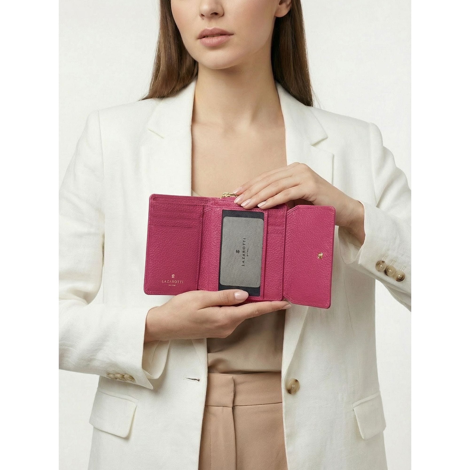 Lazarotti Geldbörse »Bologna Leather Zip-Around Geldbörse Leder 12 cm«