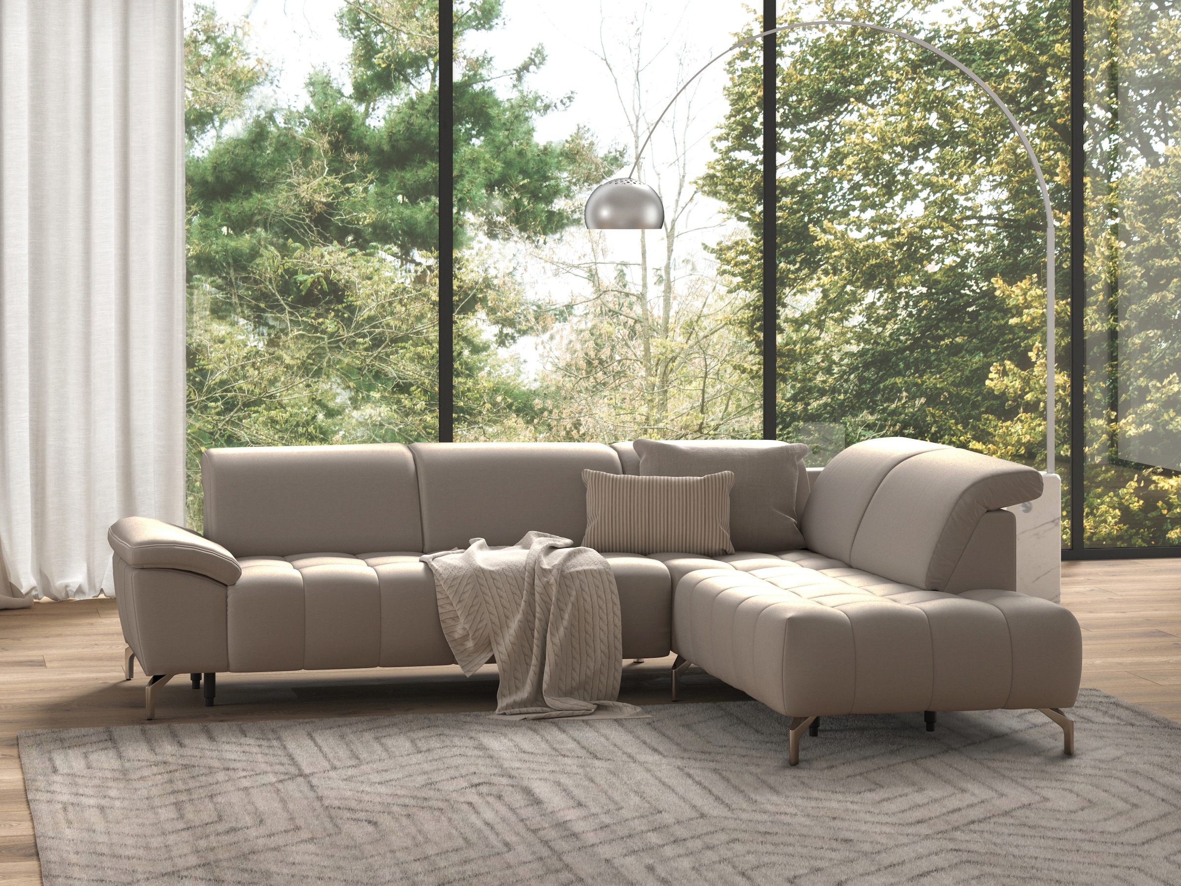 sit&more Ecksofa »Cool L-Form« wahlweise mit Kopfteilverstellung und Vorziehsitz, motorisch