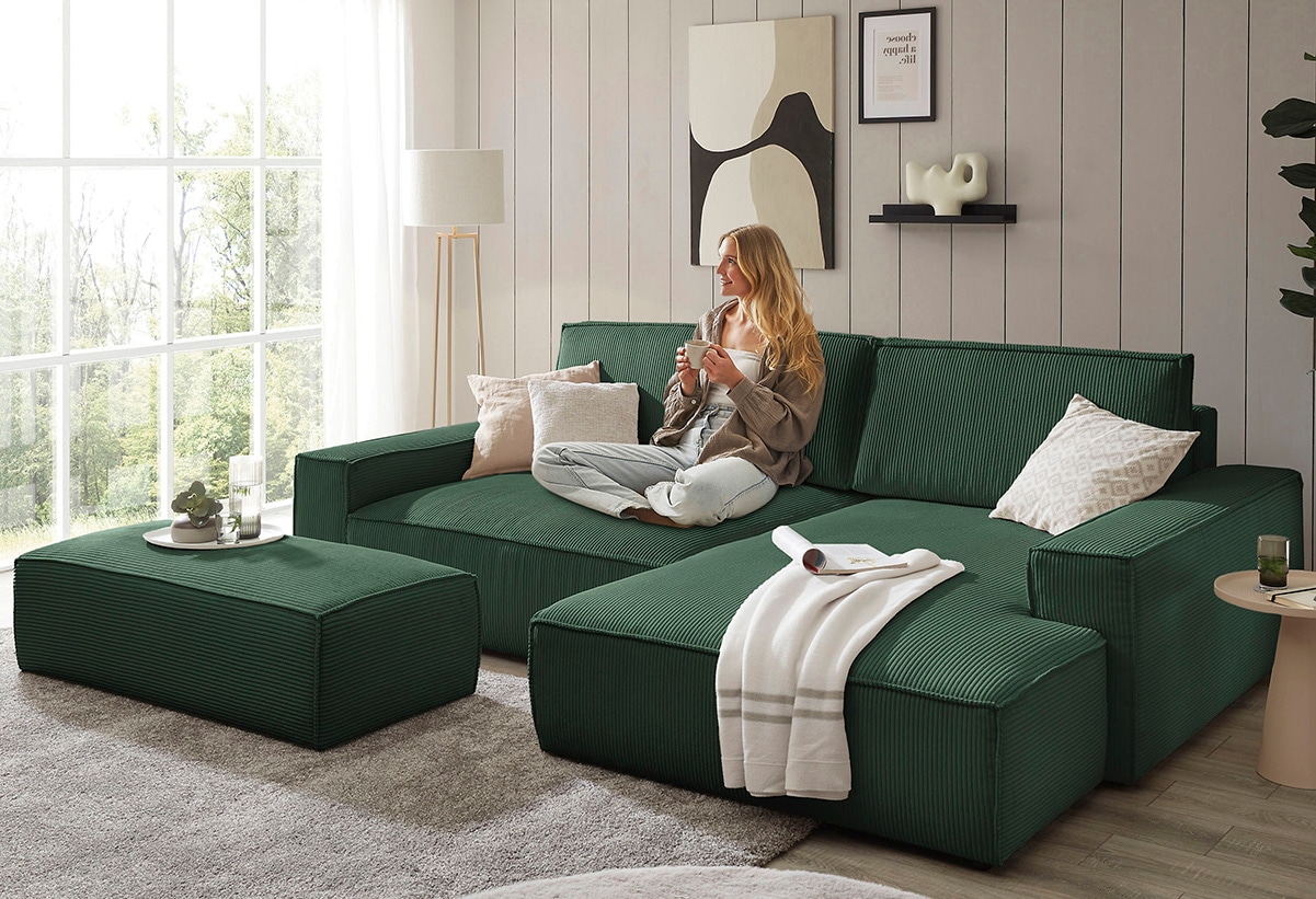 Home affaire Polsterecke "NEU: SHERWOOD XXL tief, L-Form mit Schlaffunktion günstig online kaufen