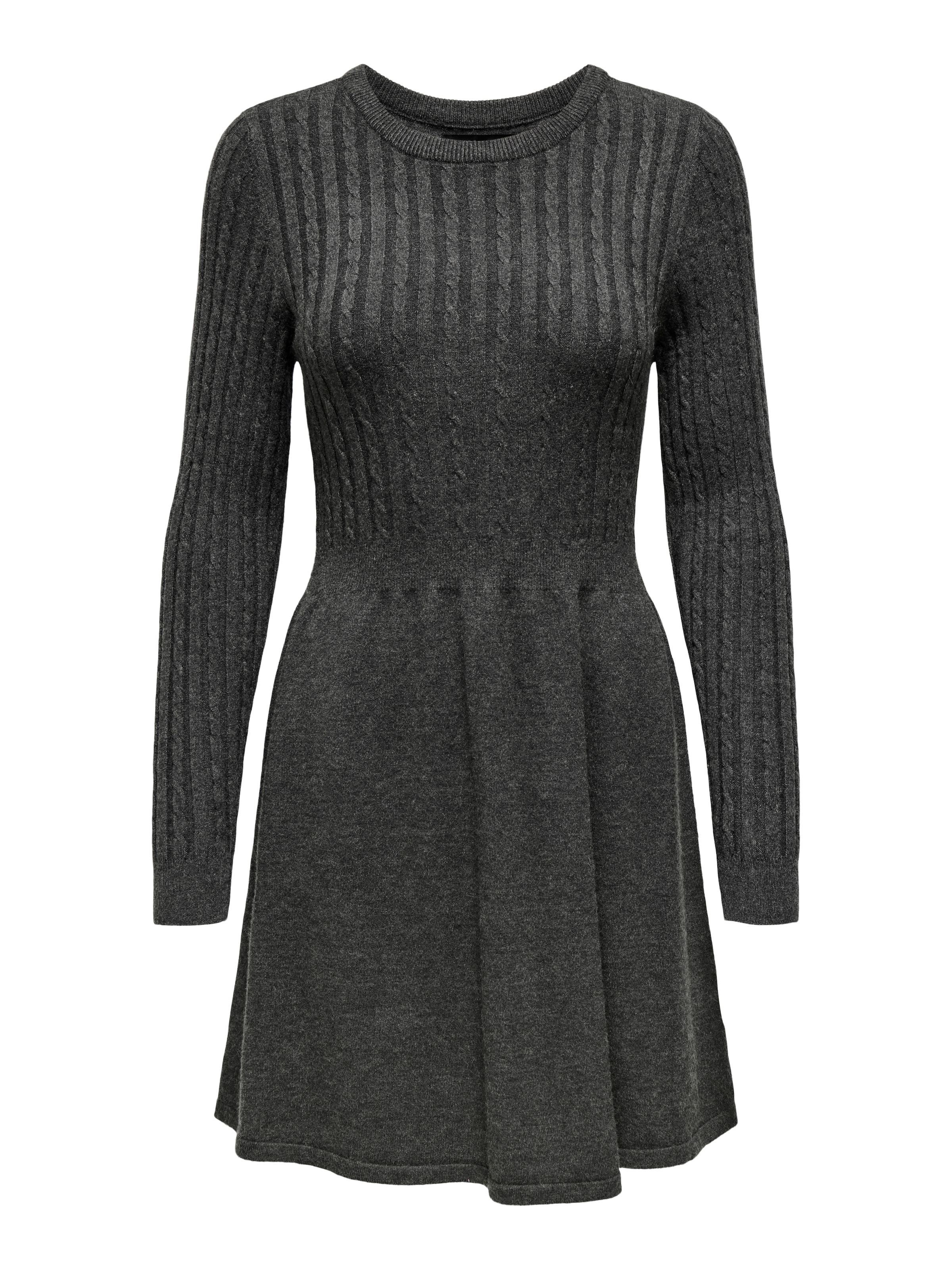 ONLY Strickkleid »ONLFIA LS CABLE DRESS KNT«, tailliert und mit dezentem Zopfstrickmuster im Oberteil