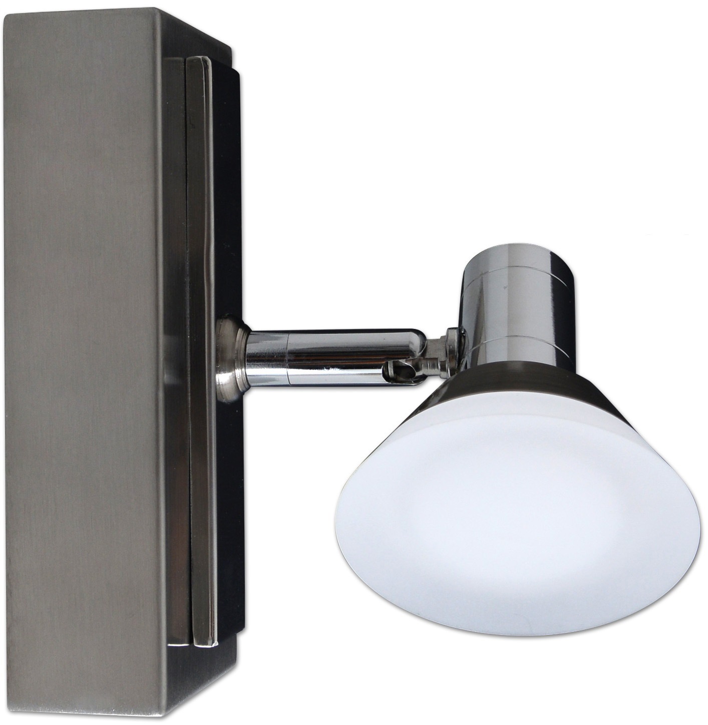 NÄVE LED Wandleuchte "Jericho", grau (chromfarben), 1, H: 13,7cm, 1 Stk., Leuchten, incl. Leuchtmittel 1x LED 20W, Metall/Glas, chrom, LED Wandleuchte