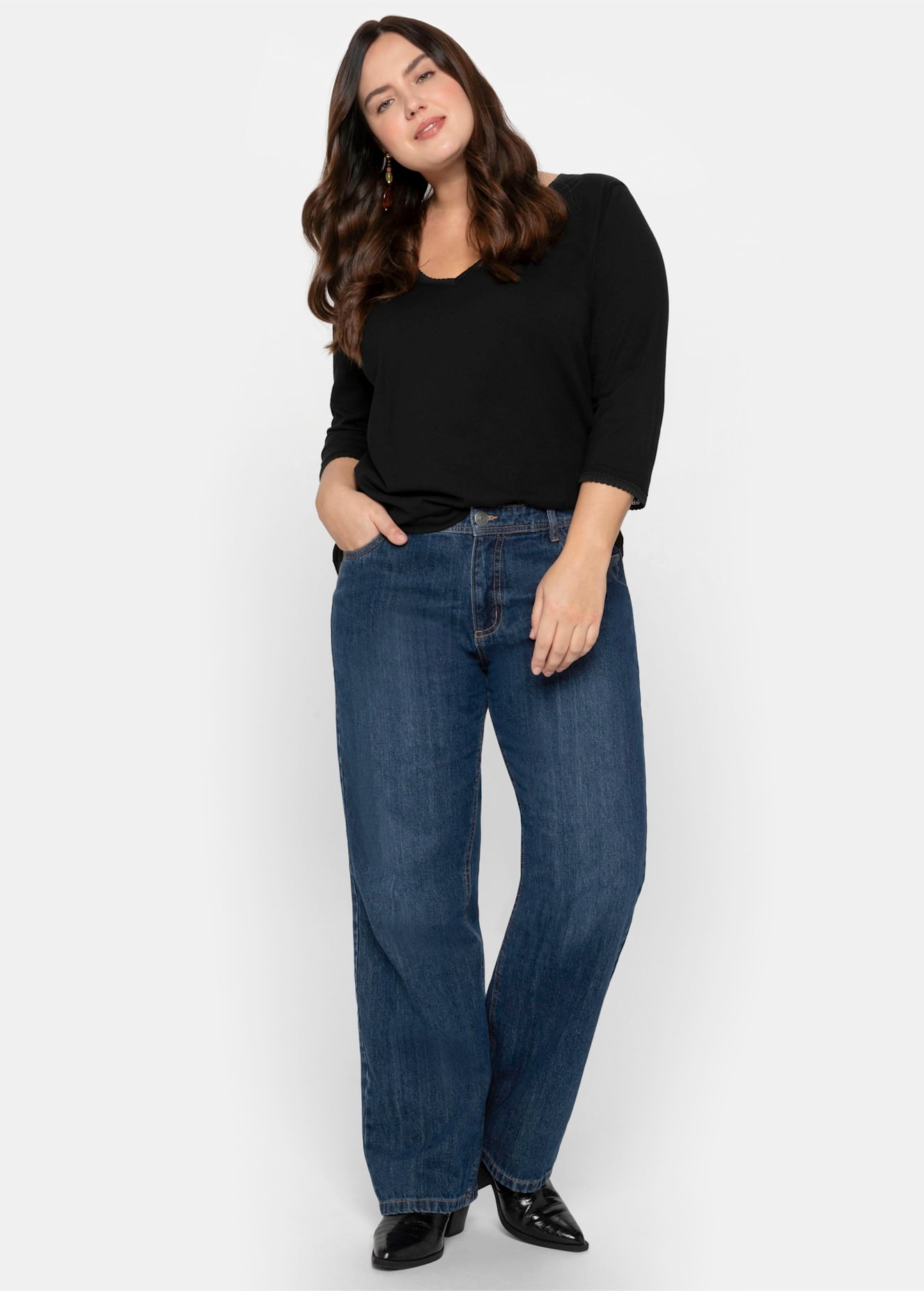 Sheego 3/4-Arm-Shirt "3/4-Arm-Shirt", 1 Stk. günstig online kaufen