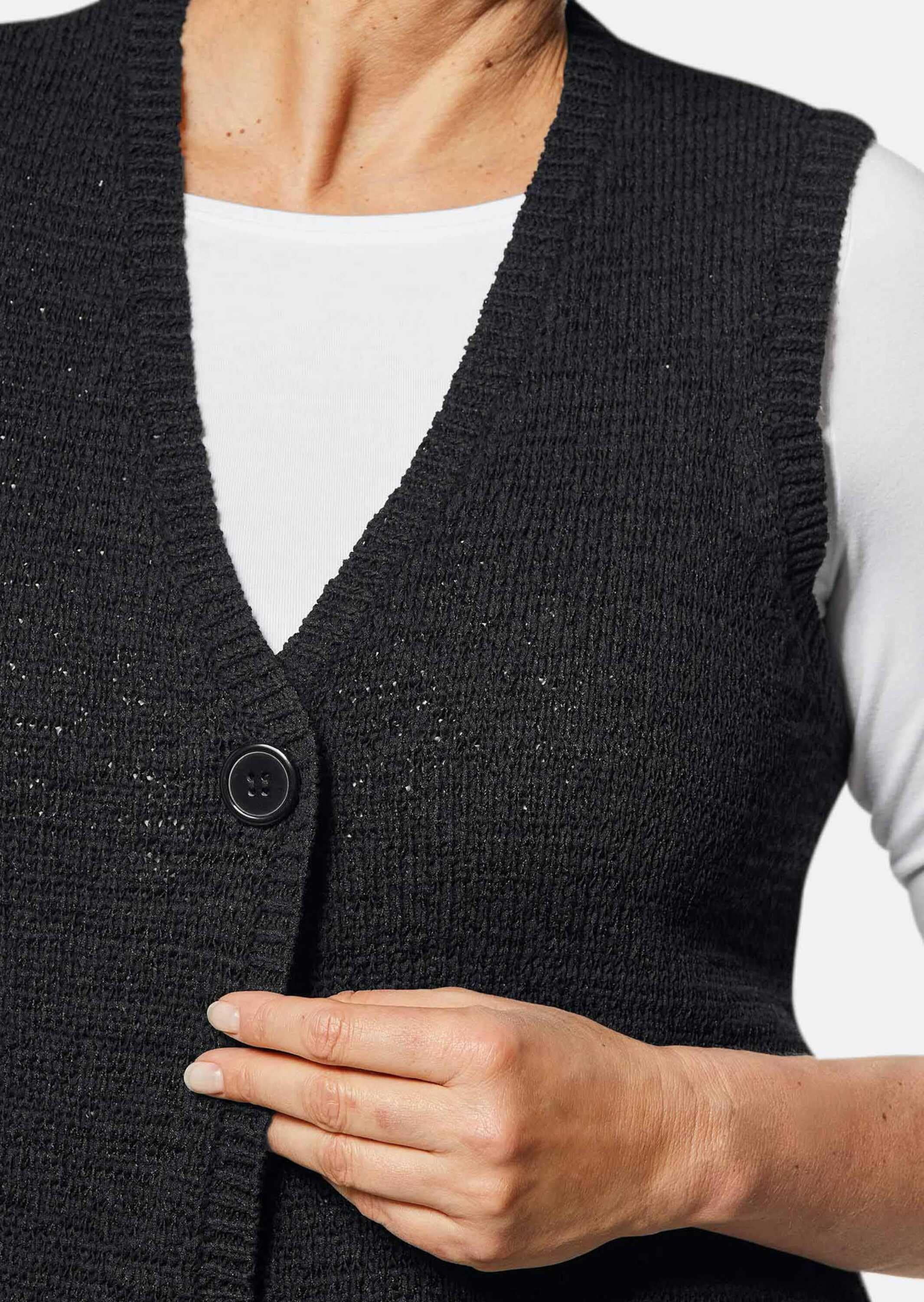 GOLDNER Strickjacke »Bändchengarnstrickweste Zeitlose Strickweste mit V-Ausschnitt«