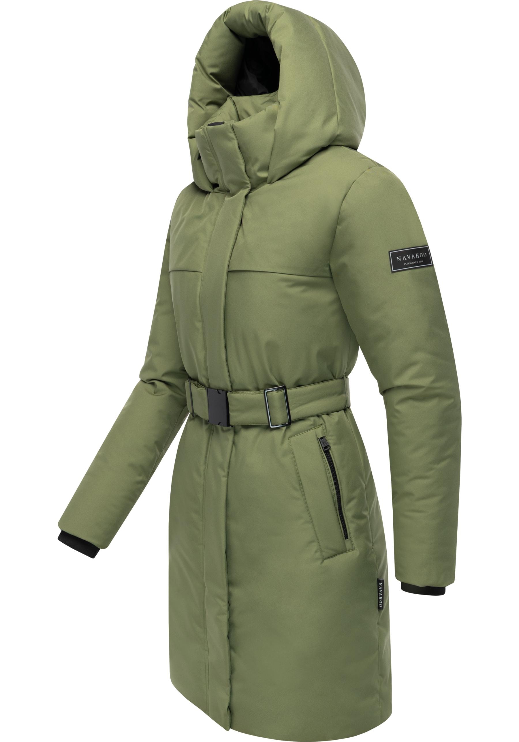 Navahoo Wintermantel »Gipfelspass XIV« Warmer Winterparka mit Taillengürtel