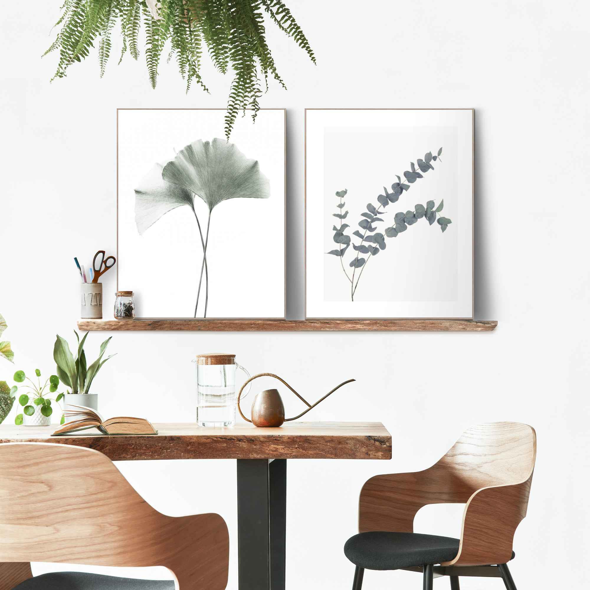 Reinders! Bild mit Rahmen »Eukalyptus blatt Pflanze«, Blätter, (2 St.),  Ginko - Naturmotiv - Botanisch kaufen | BAUR