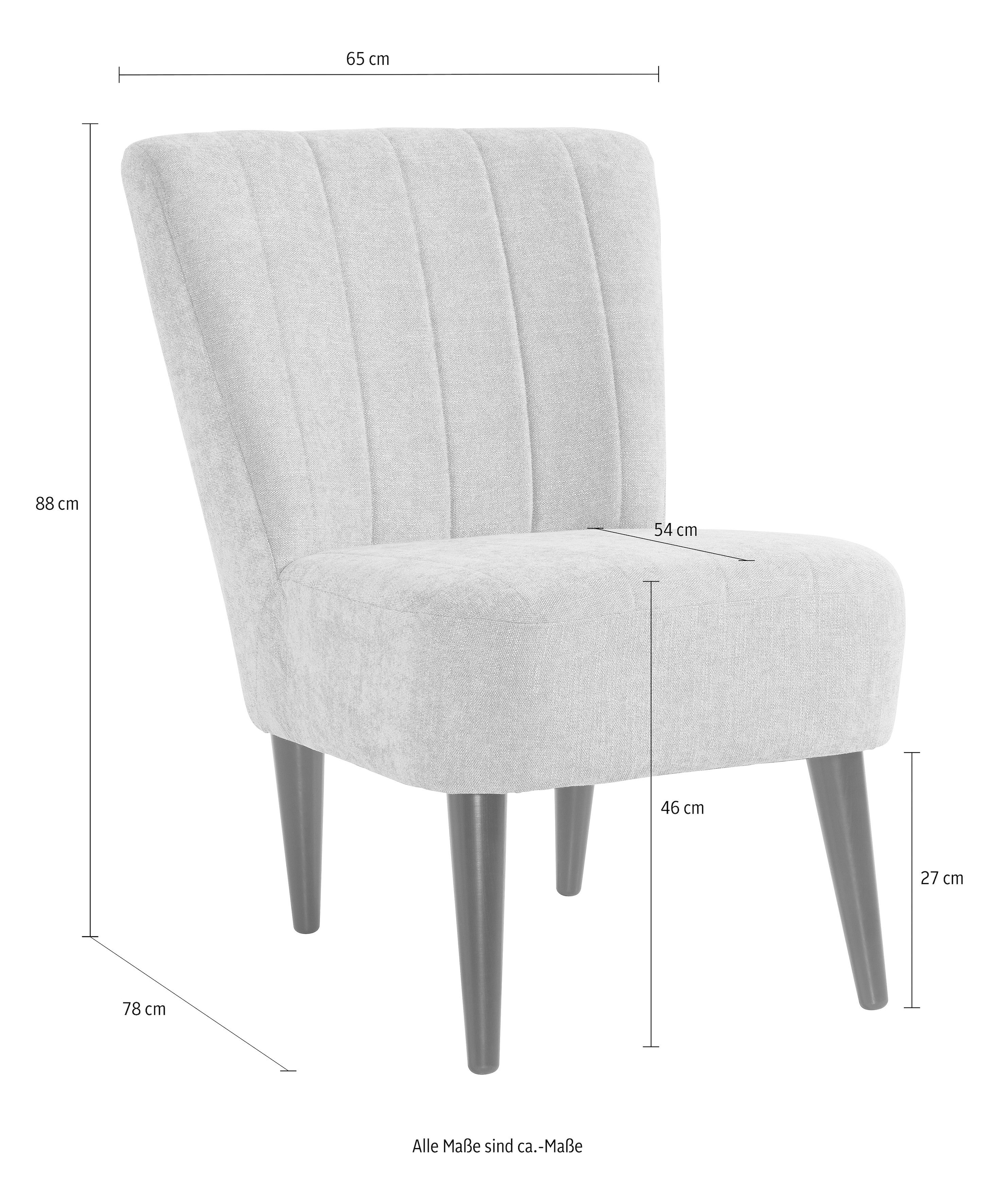 ATLANTIC home collection Cocktailsessel, kaufen Massivholzfüße | Wellenunterfederung, BAUR mit