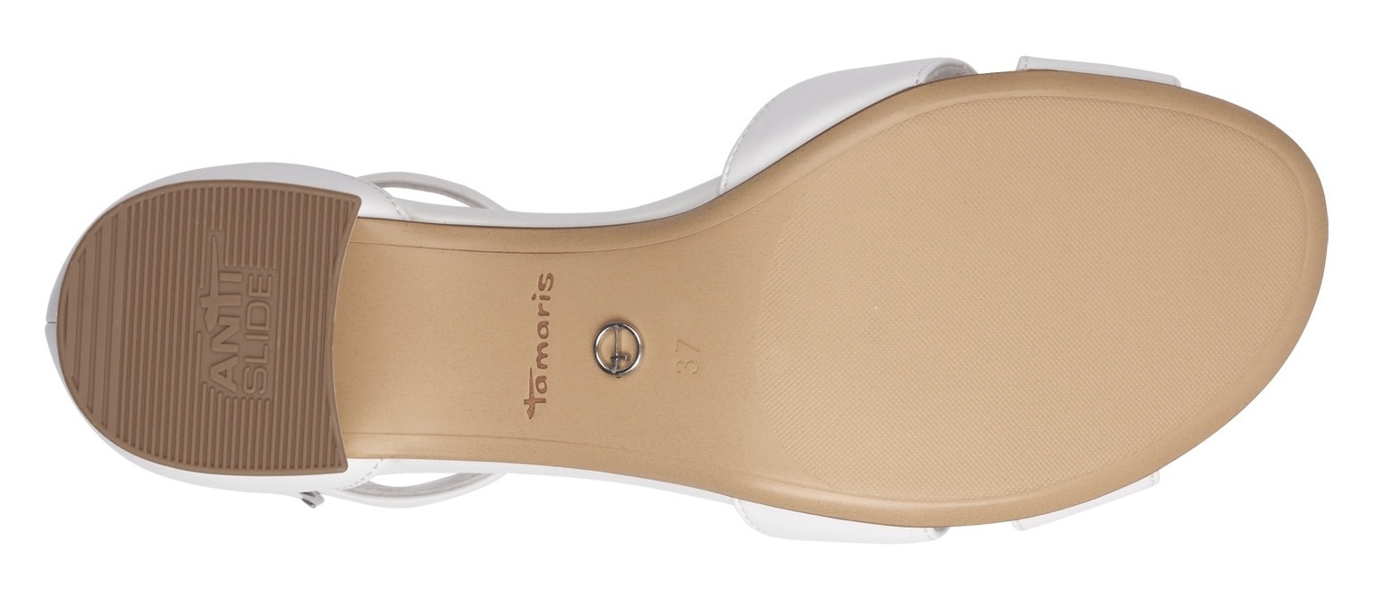 Tamaris Sandalette, Blockabsatz, Abendschuh, Hochzeitsschuh mit gekreuzten Bandagen