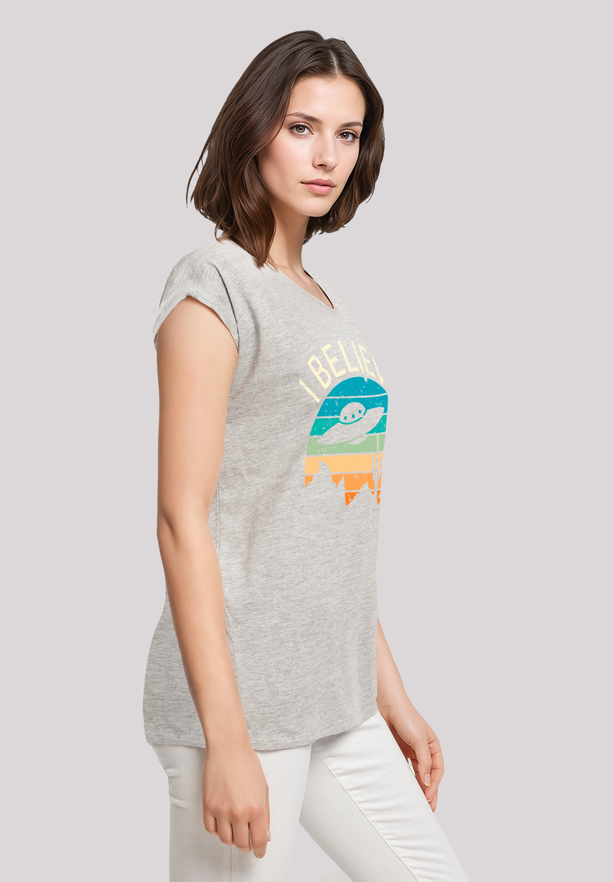 F4NT4STIC T-Shirt »I Believe UFO Alien Sonnenuntergang«, Premium Qualität
