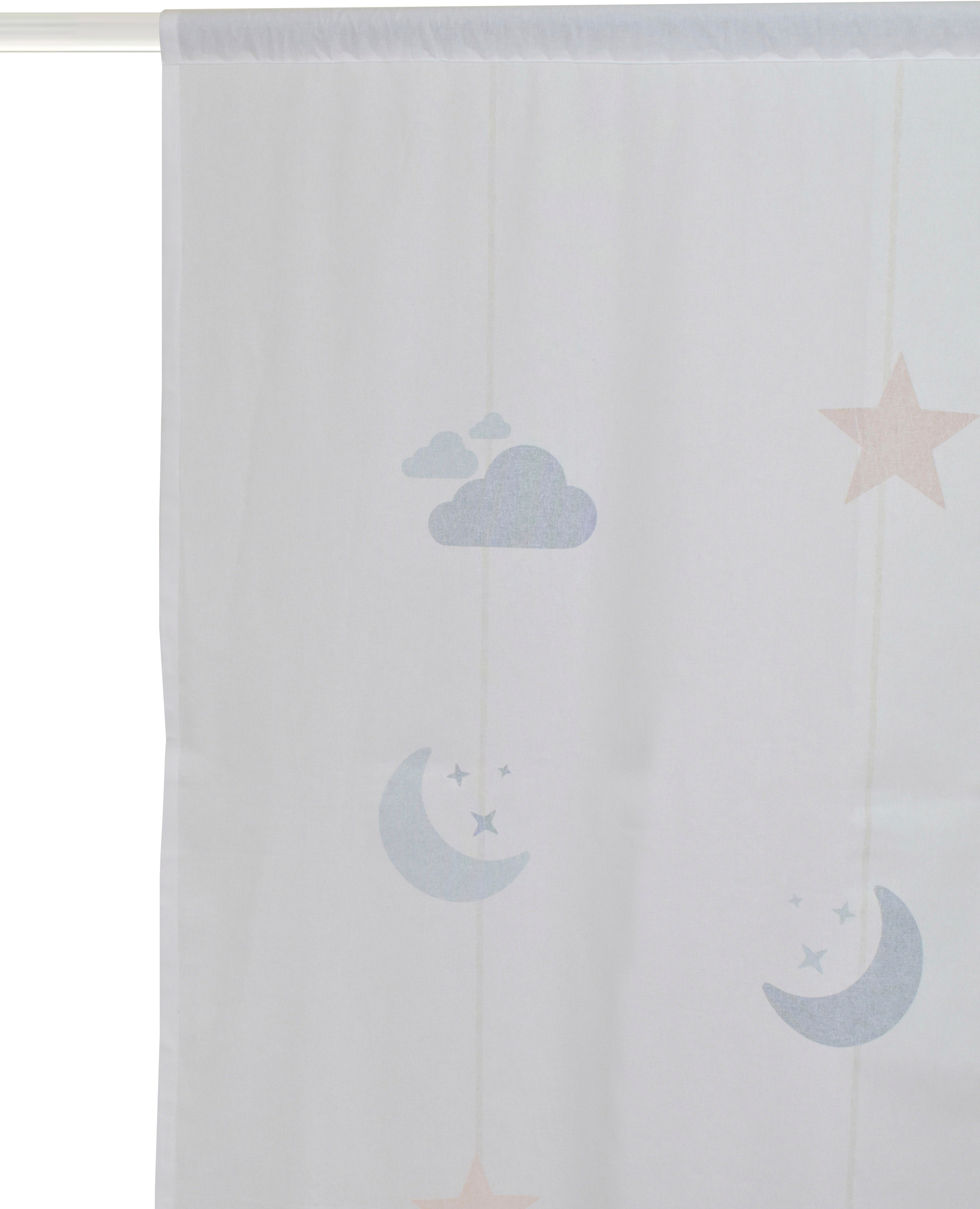 Lüttenhütt Gardine »Romy«, (1 St.), BAUR | Kindergardine einseitig Wolken bestellen & mit Sternen Mond, bedruckt