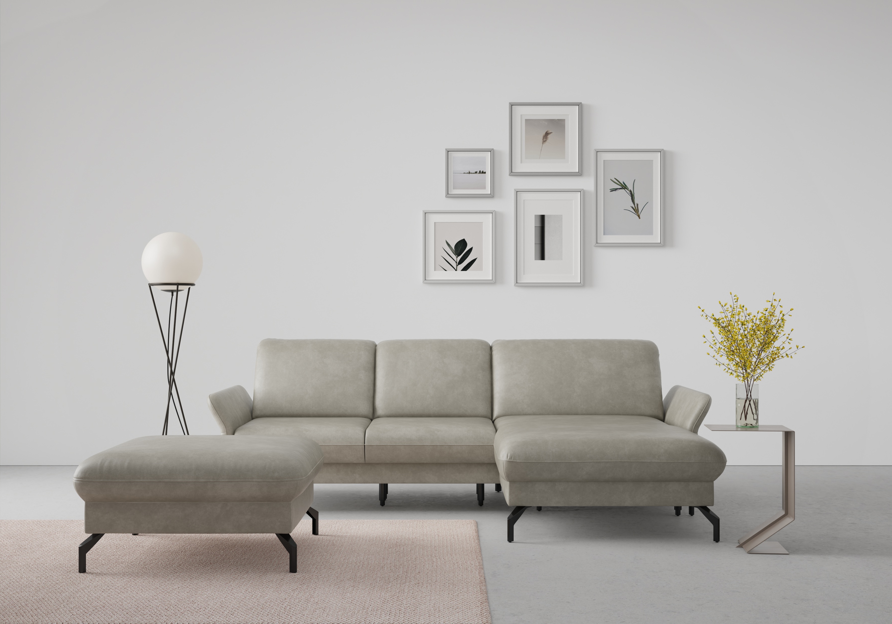 sit&more Ecksofa "Fashion L-Form" wahlweise mit Kopfteilverstellung und Vorziehsitz, motorisch