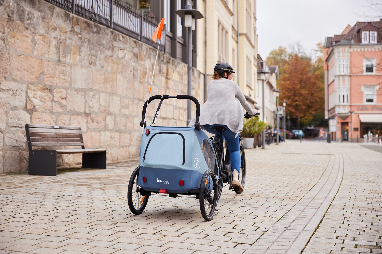 Hauck Fahrradkinderanhänger »2in1 Bike Trailer und Buggy Dryk Duo Plus, dark green«, für 2 Kinder; inklusive Deichsel