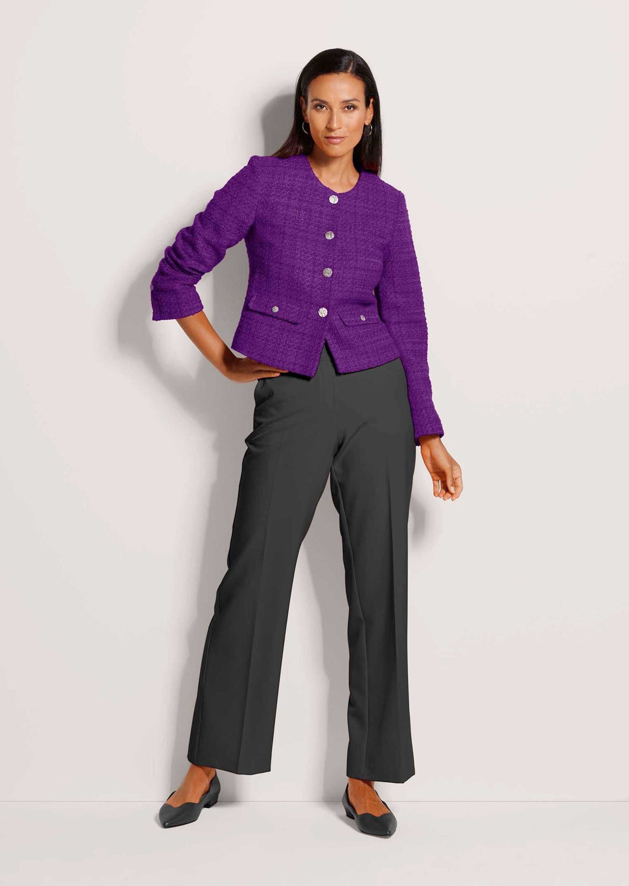 MADELEINE Jerseyblazer "Blazer Eleganter Tweed-Kurzblazer mit Metallknöpfen günstig online kaufen